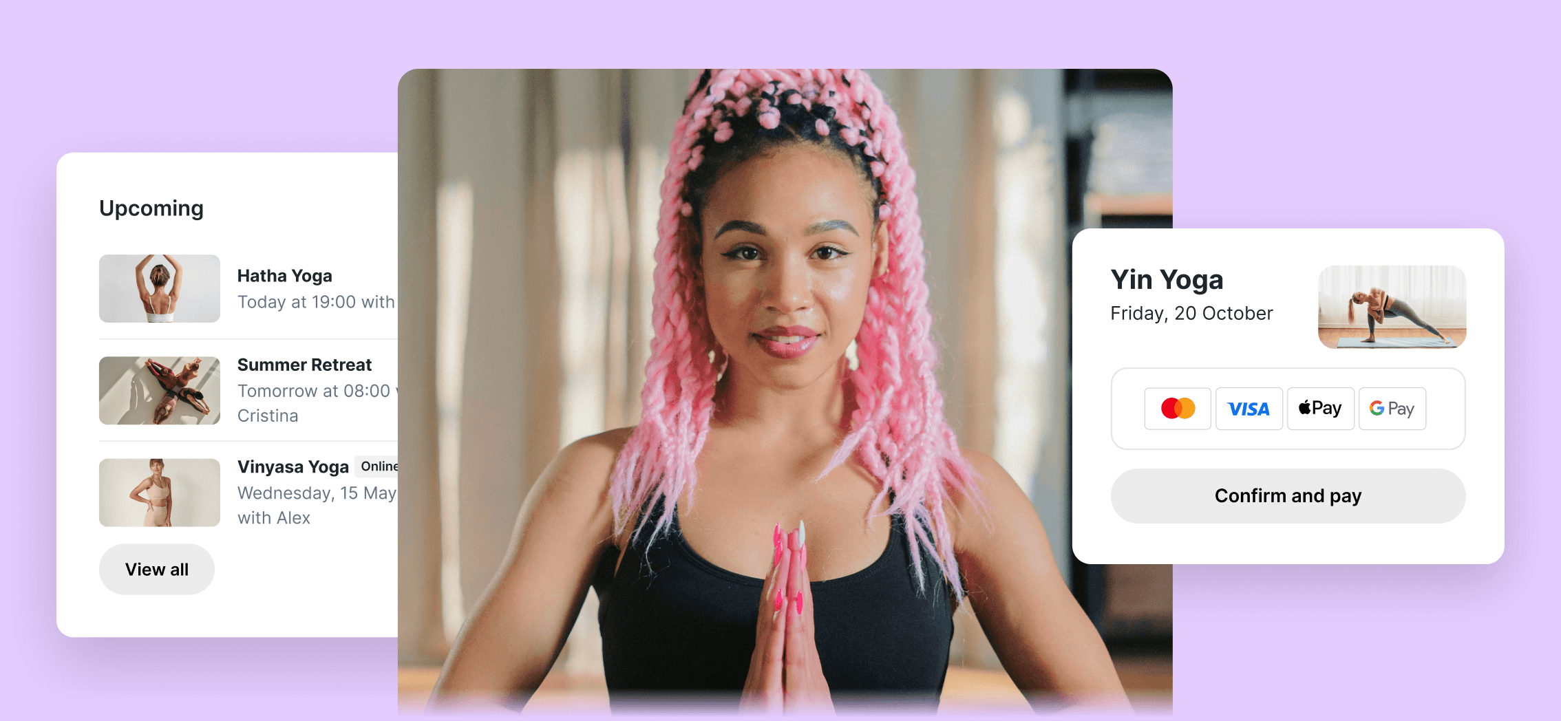 Intuitive yoga class booking experience for students (yogis) and teachers