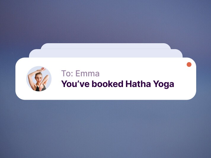 Automatische Bestätigungs-E-Mail für Yogakursbuchungen und Benachrichtigungen für Wartelisten.