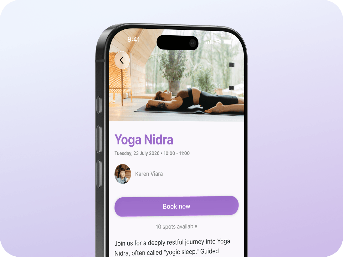 Yoga class detail page branded