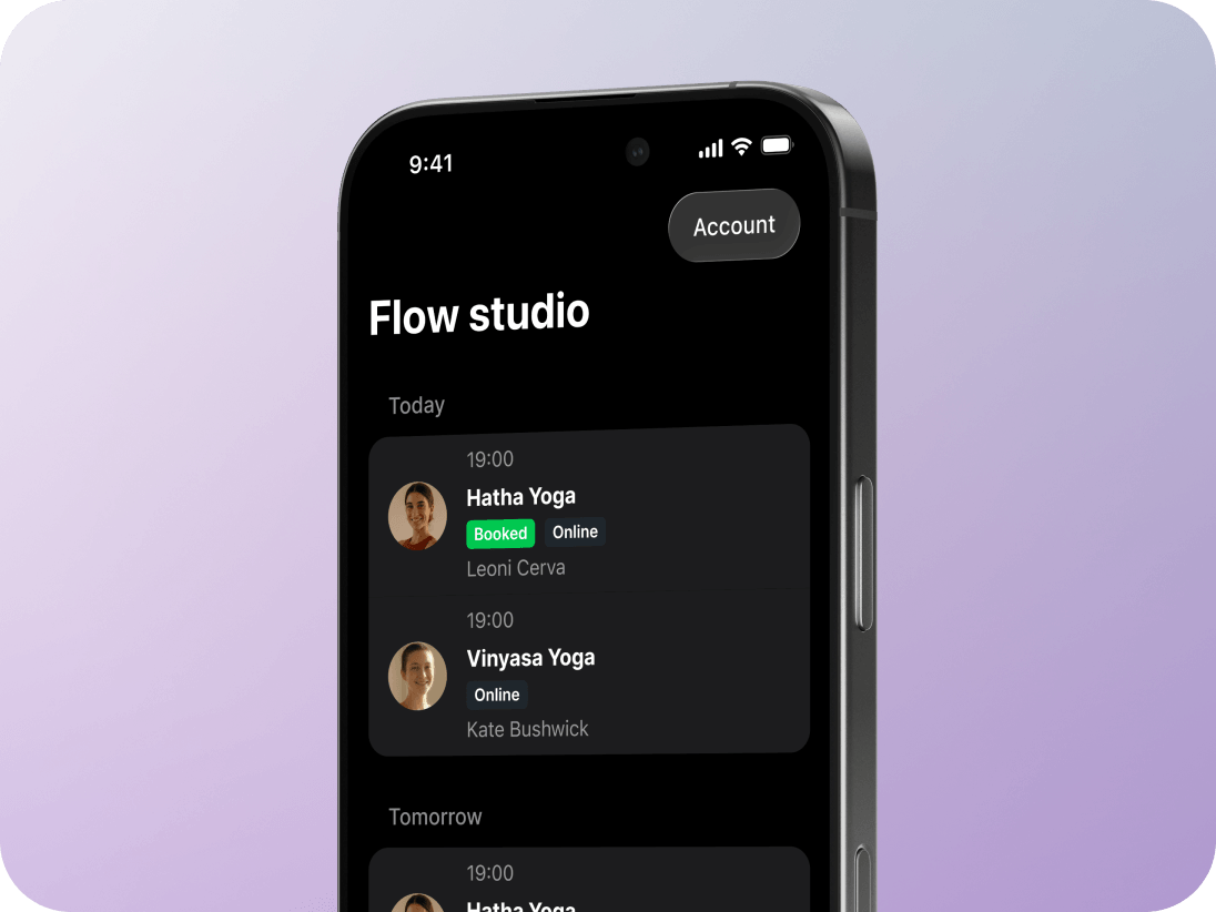 Momoyoga app darkmode