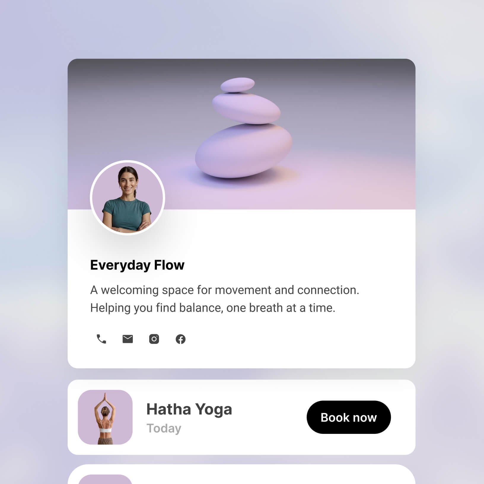 Reibungslose, benutzerfreundliche Buchungssoftware für Teilnehmer:innen, für alle Yoga-Kurse auf Momoyoga.