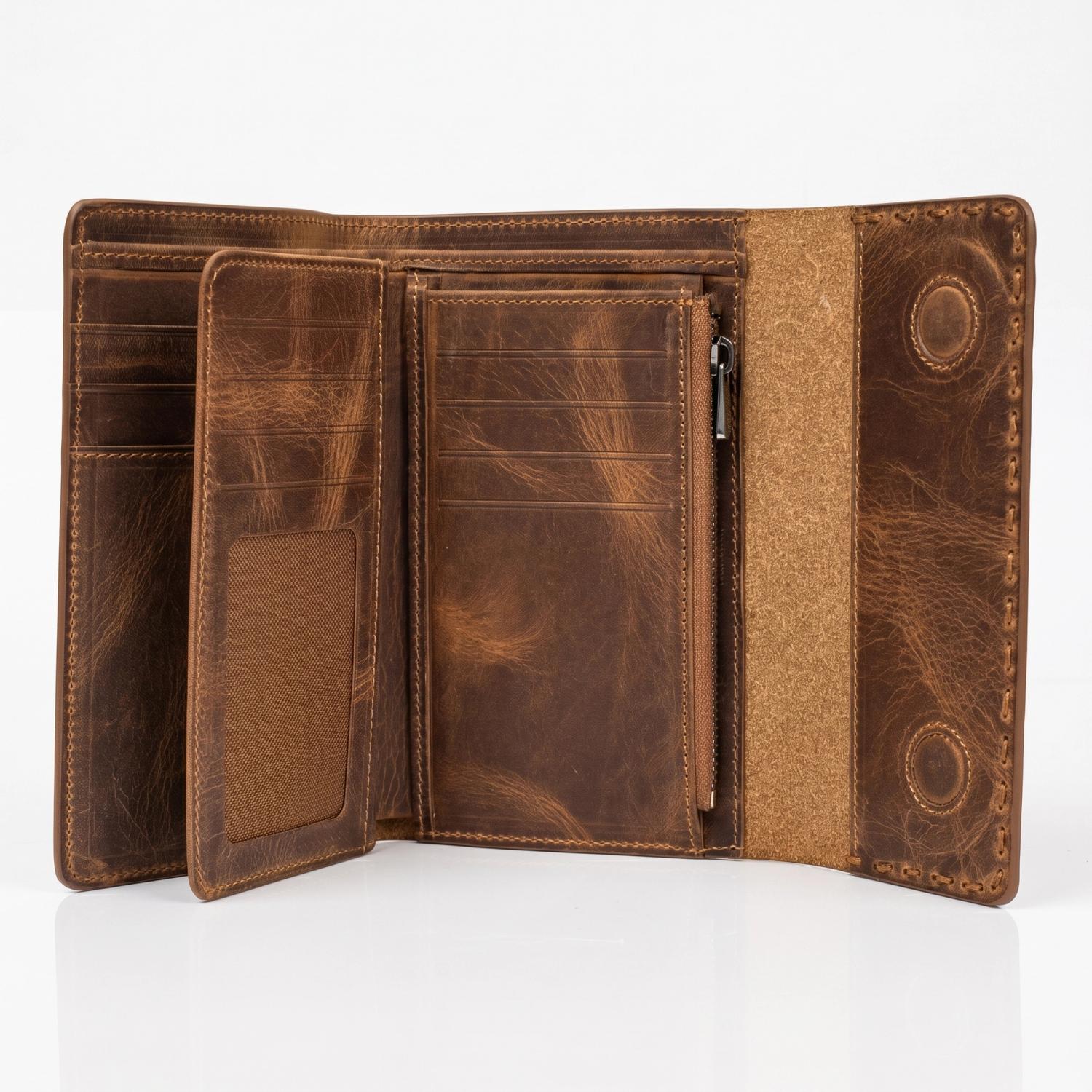 Hand Stitch Tri-Fold Wallet Görsel 5