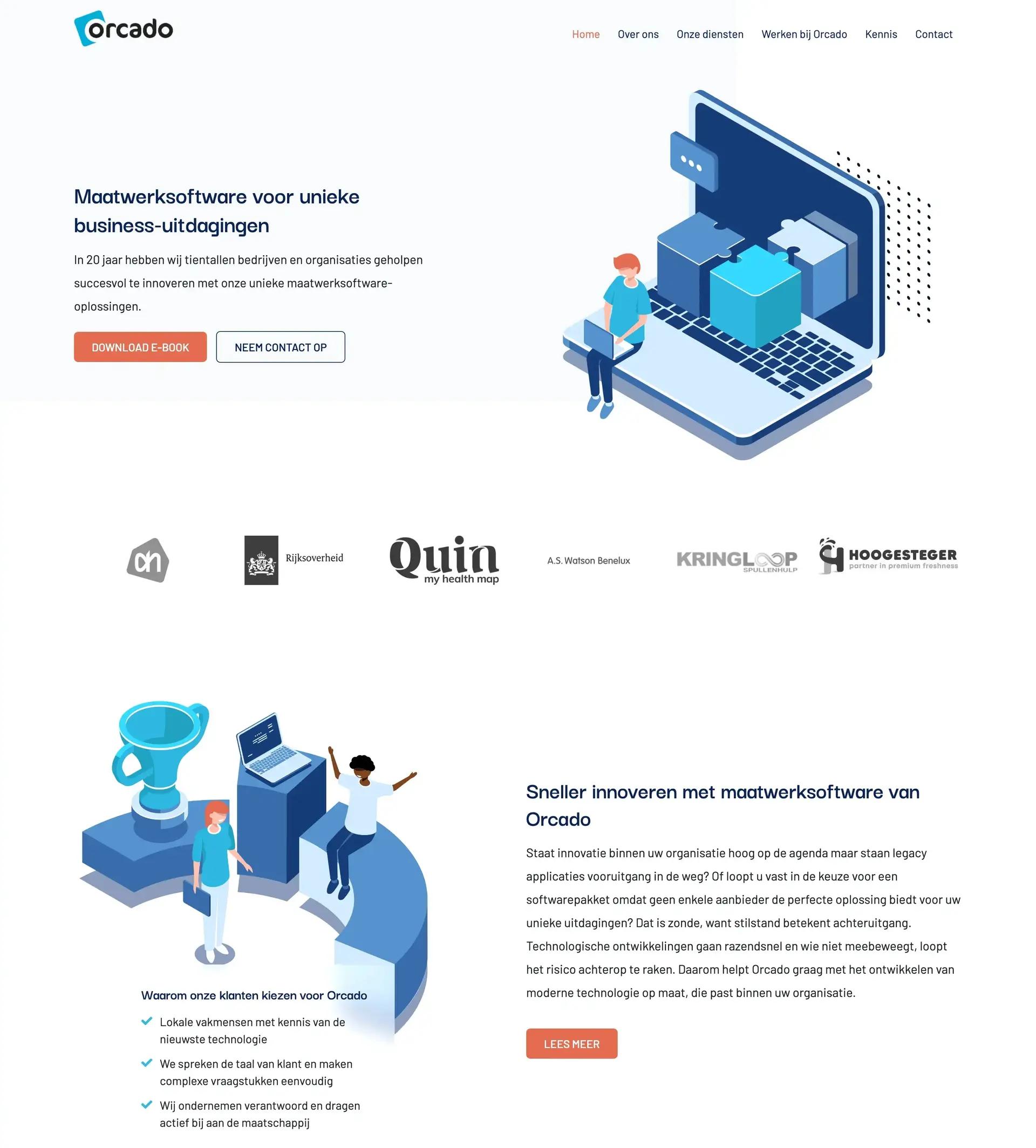 Screenshot van orcado.nl
