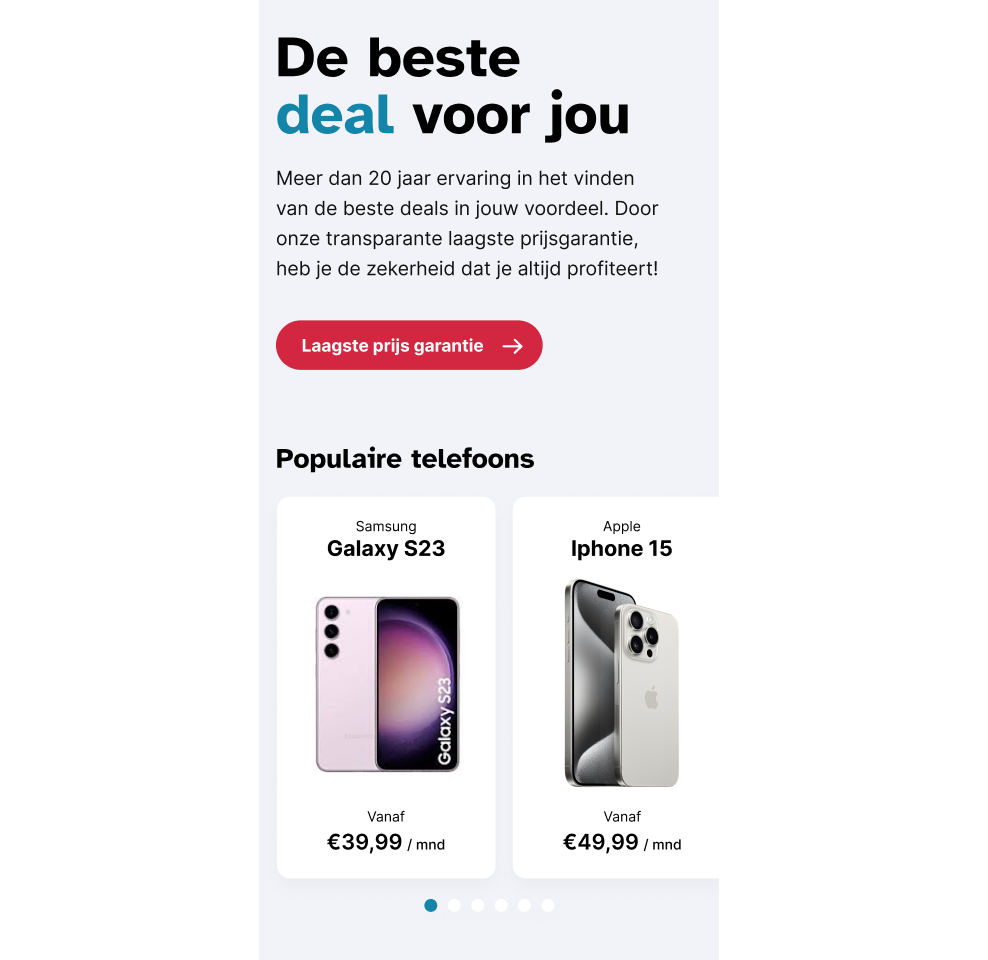 mobiele versie van website