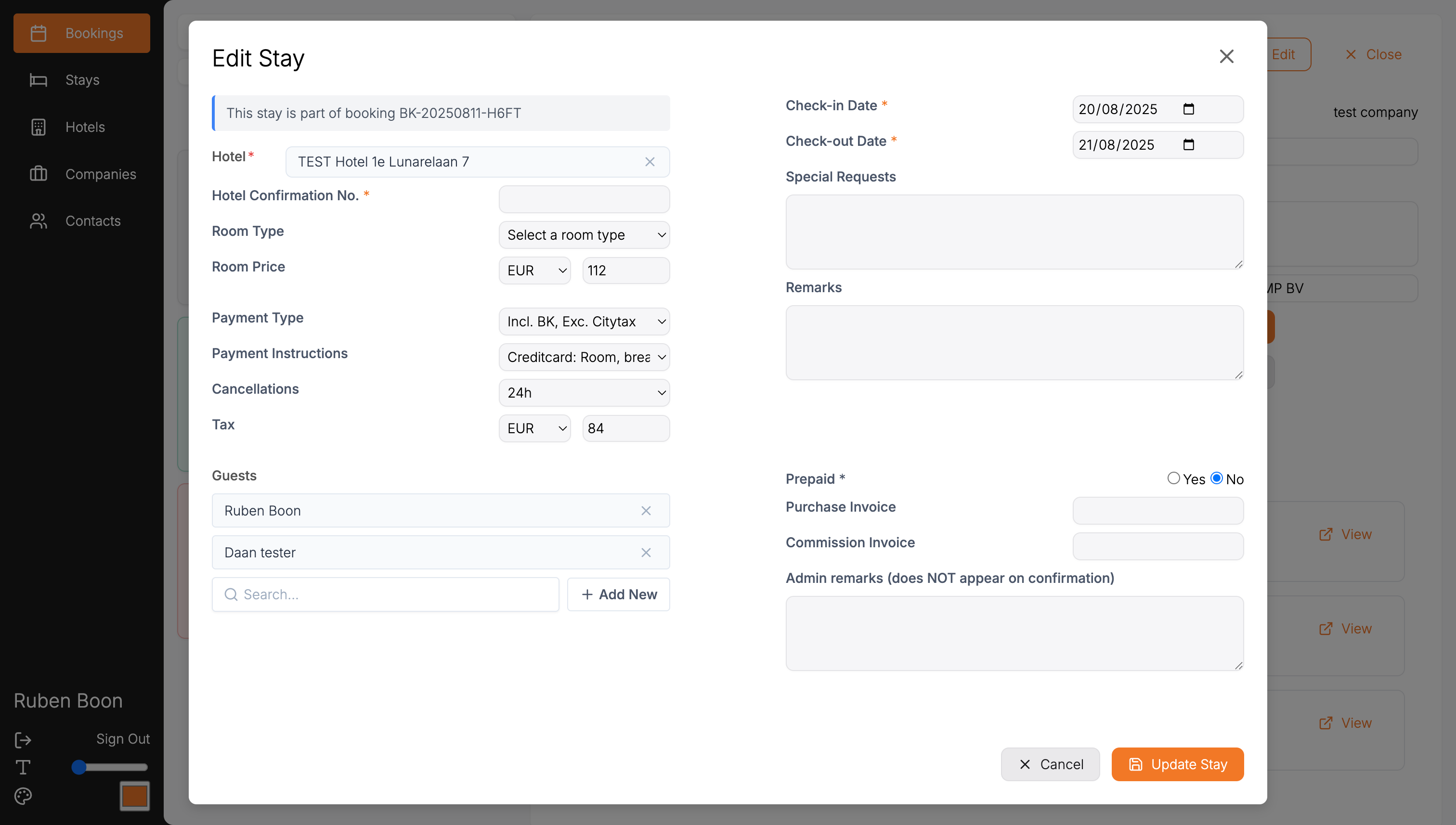 Miceflow screenshot stay toevoegen