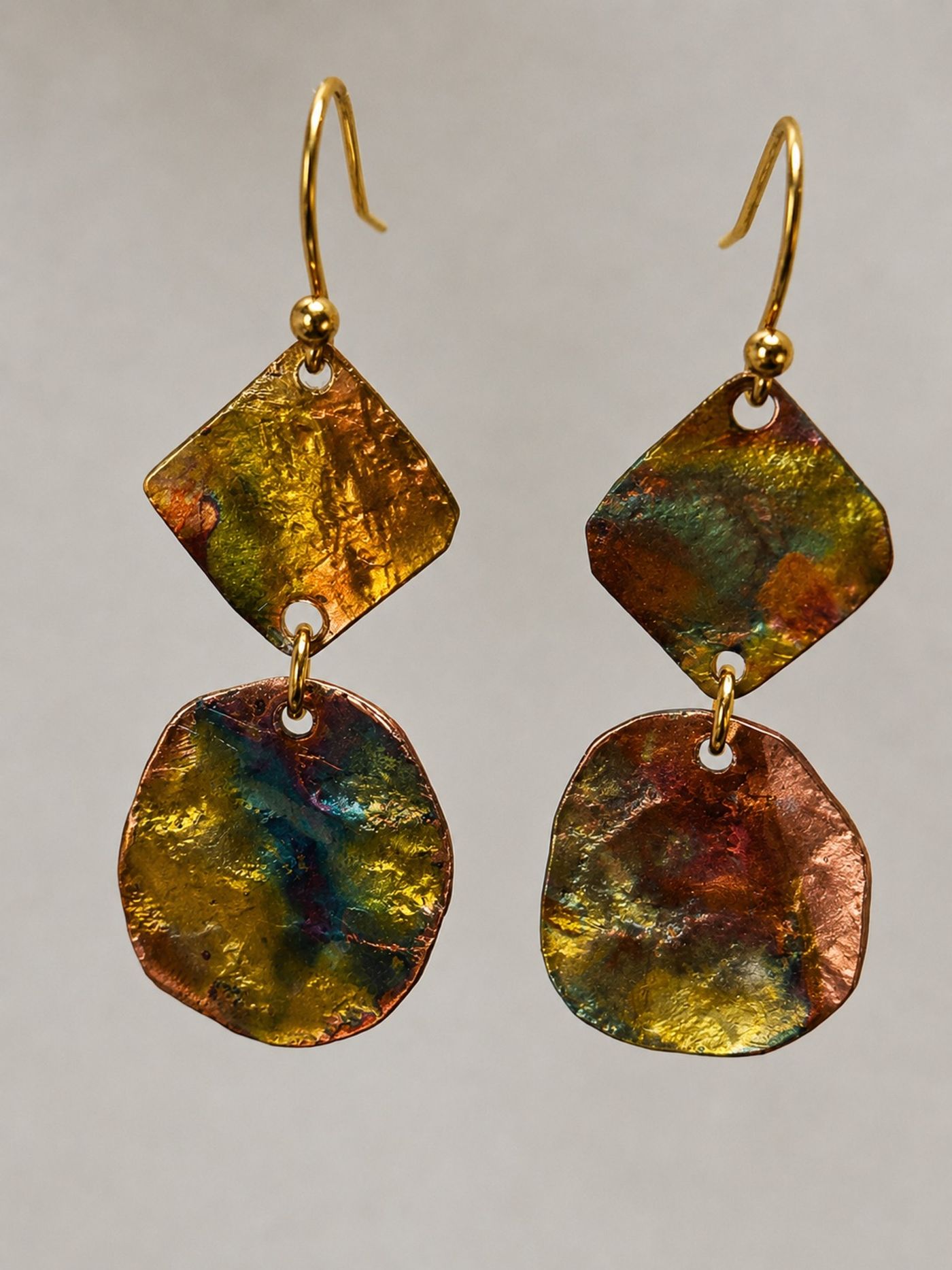 Geometric Copper Earrings — view 1
