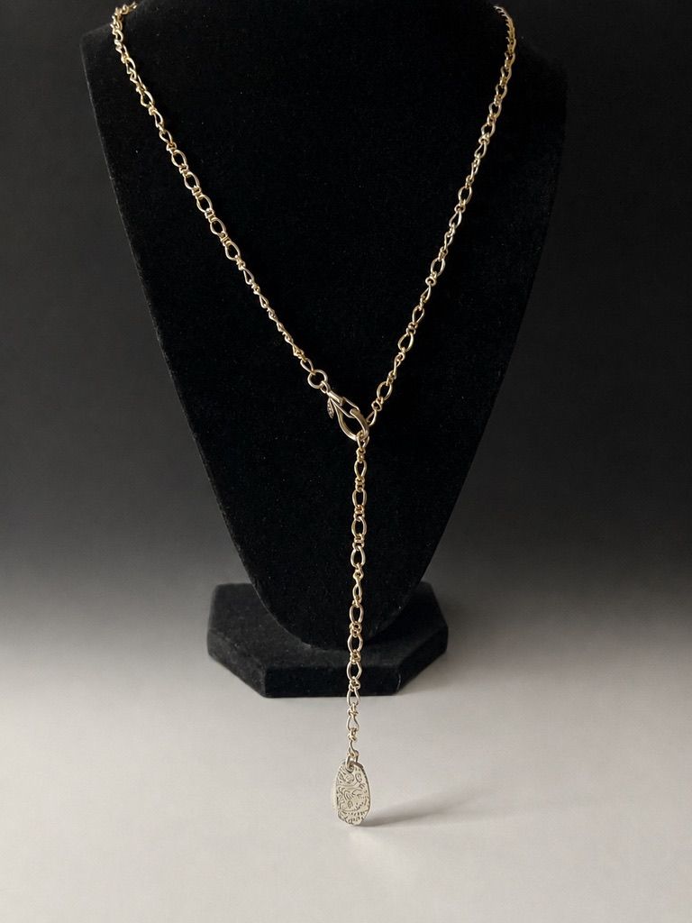 Silver Charm Lariat Necklace