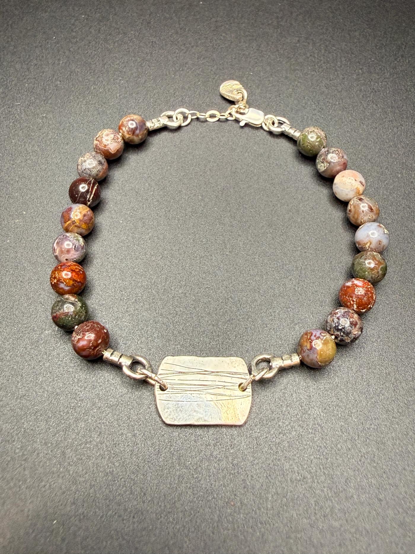 Red Lightning Agate Bracelet
