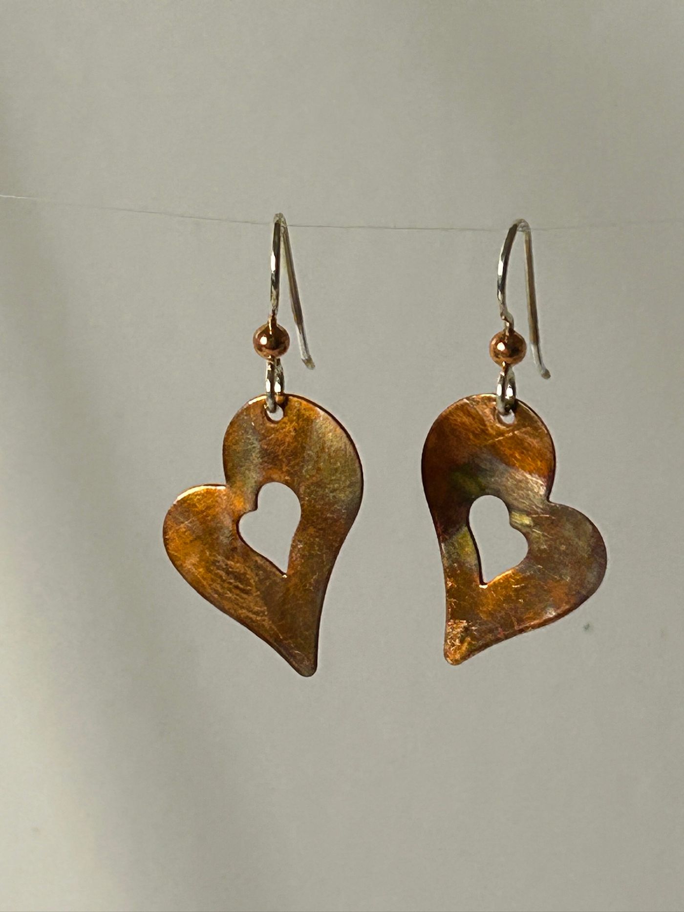 Copper Heart Earrings 