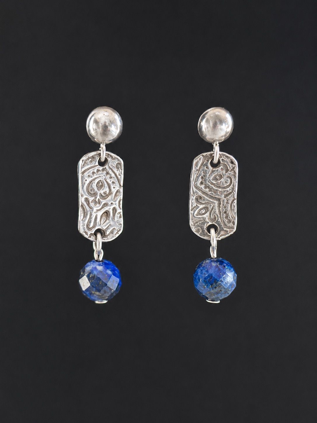 Blue Denim Lapis Earrings