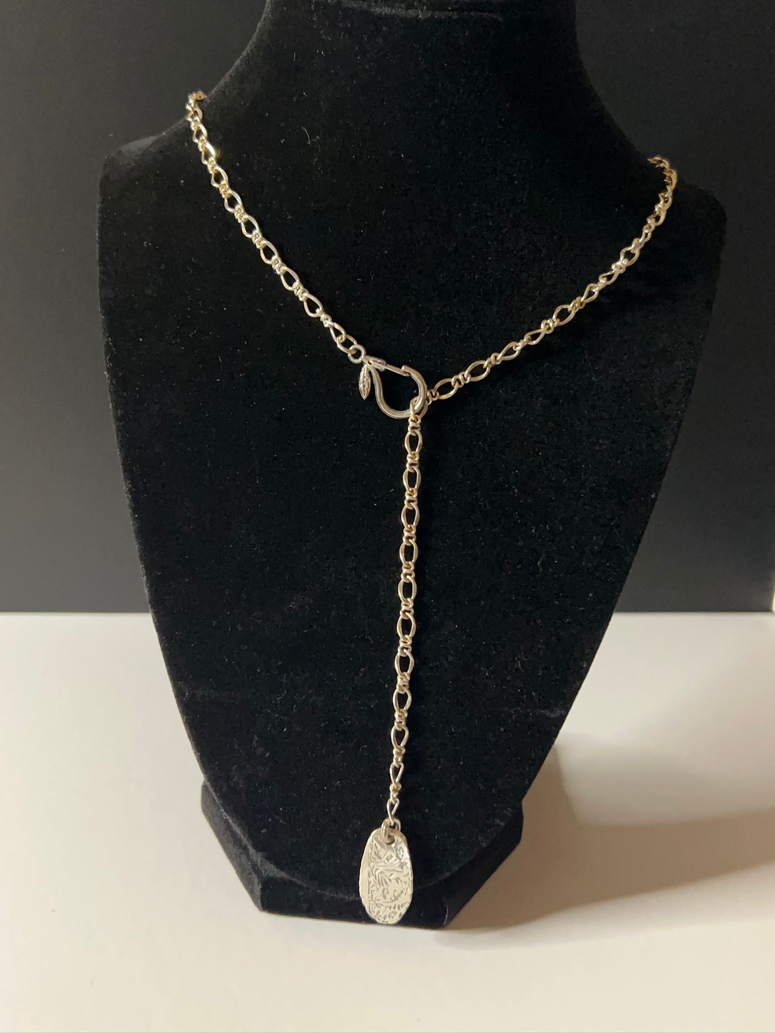 Silver Charm Lariat Necklace