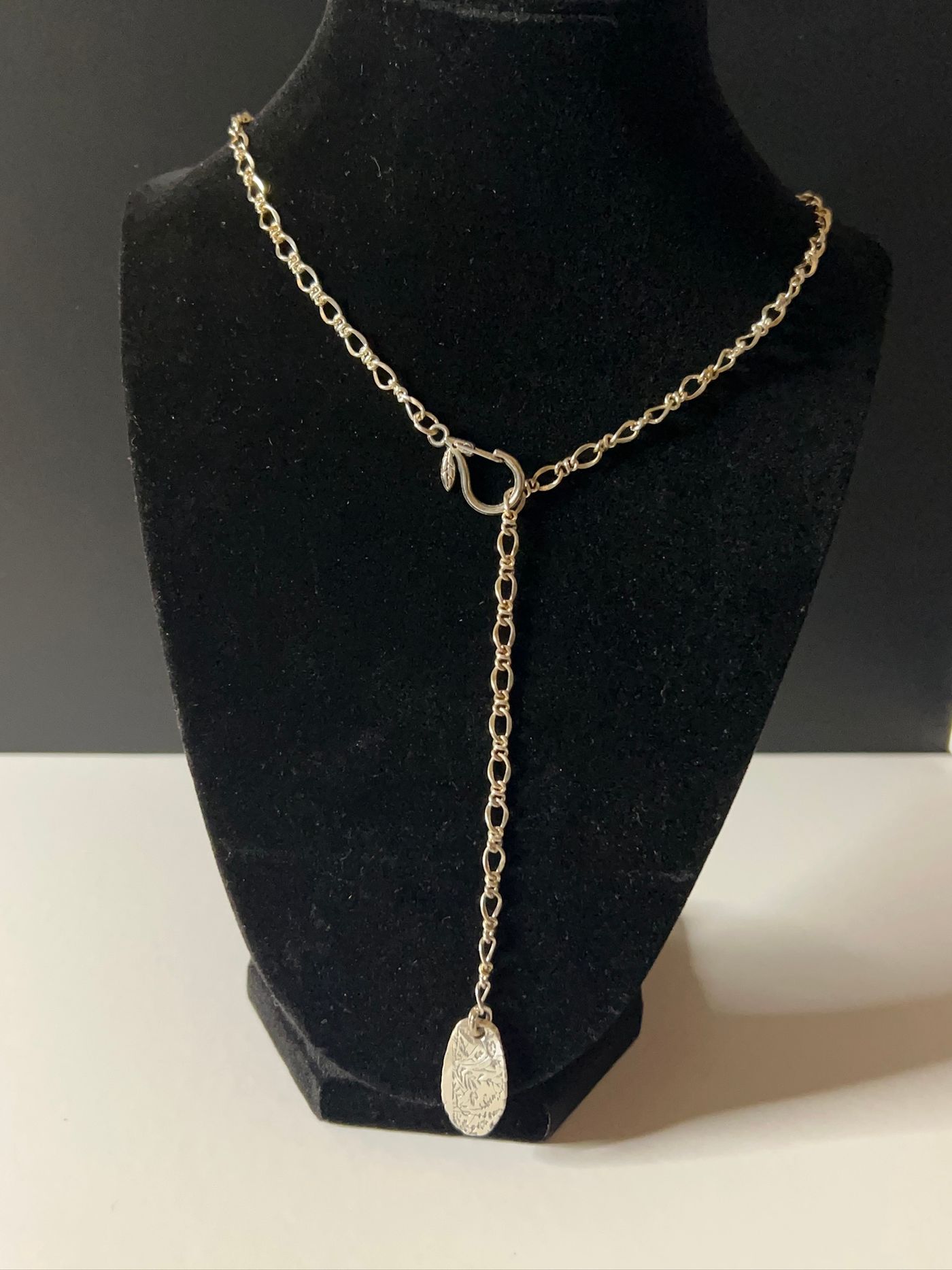 Silver Charm Lariat Necklace