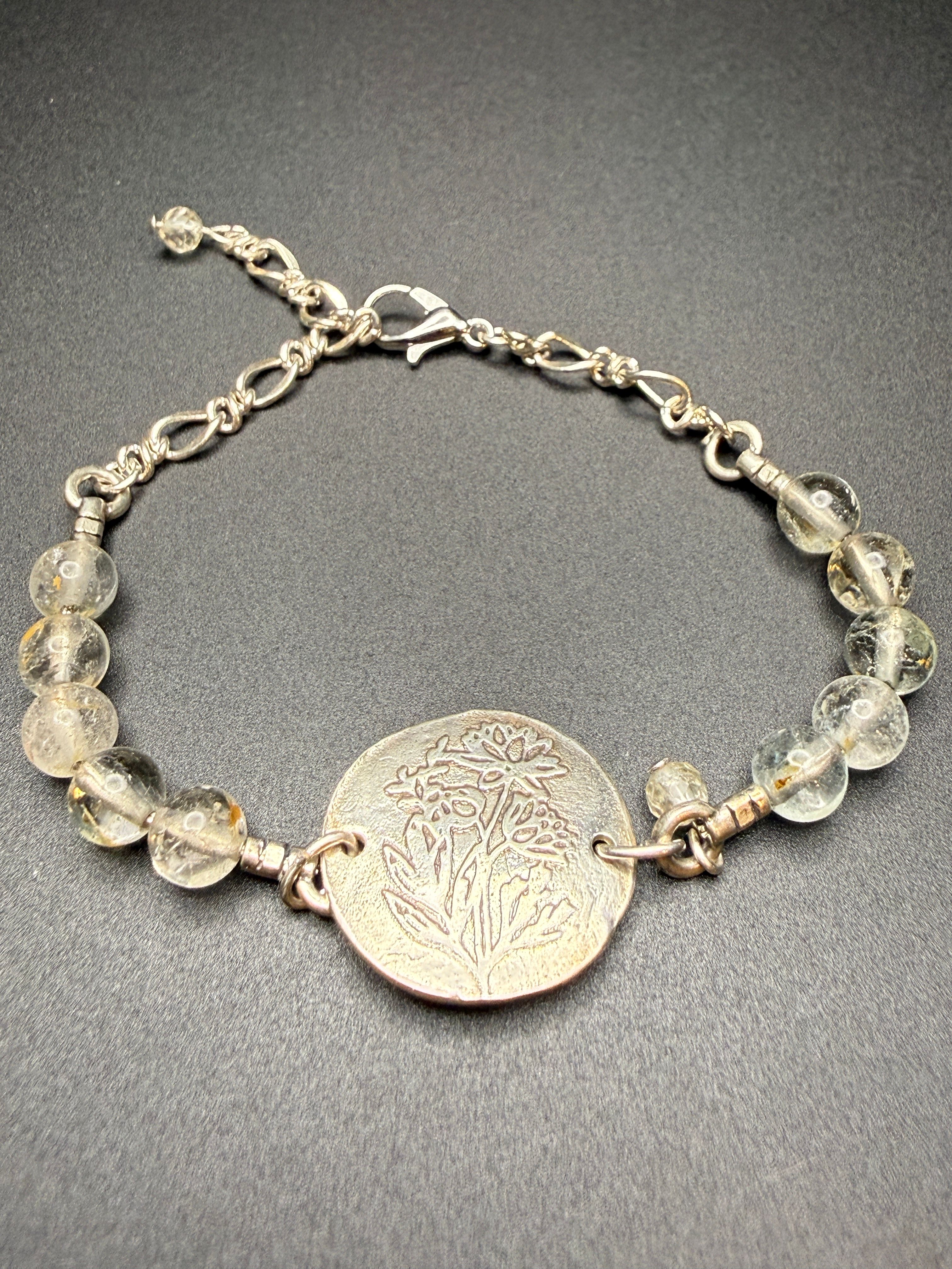 Topaz Flower Charm Bracelet — view 2