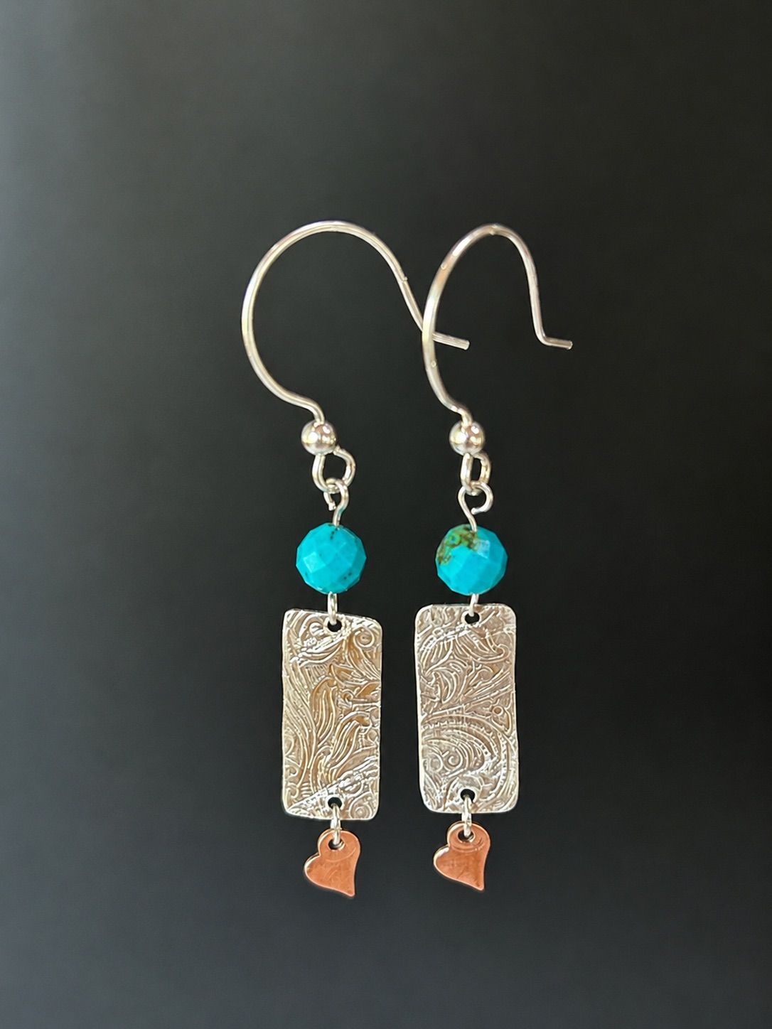 Turquoise Heart Earrings