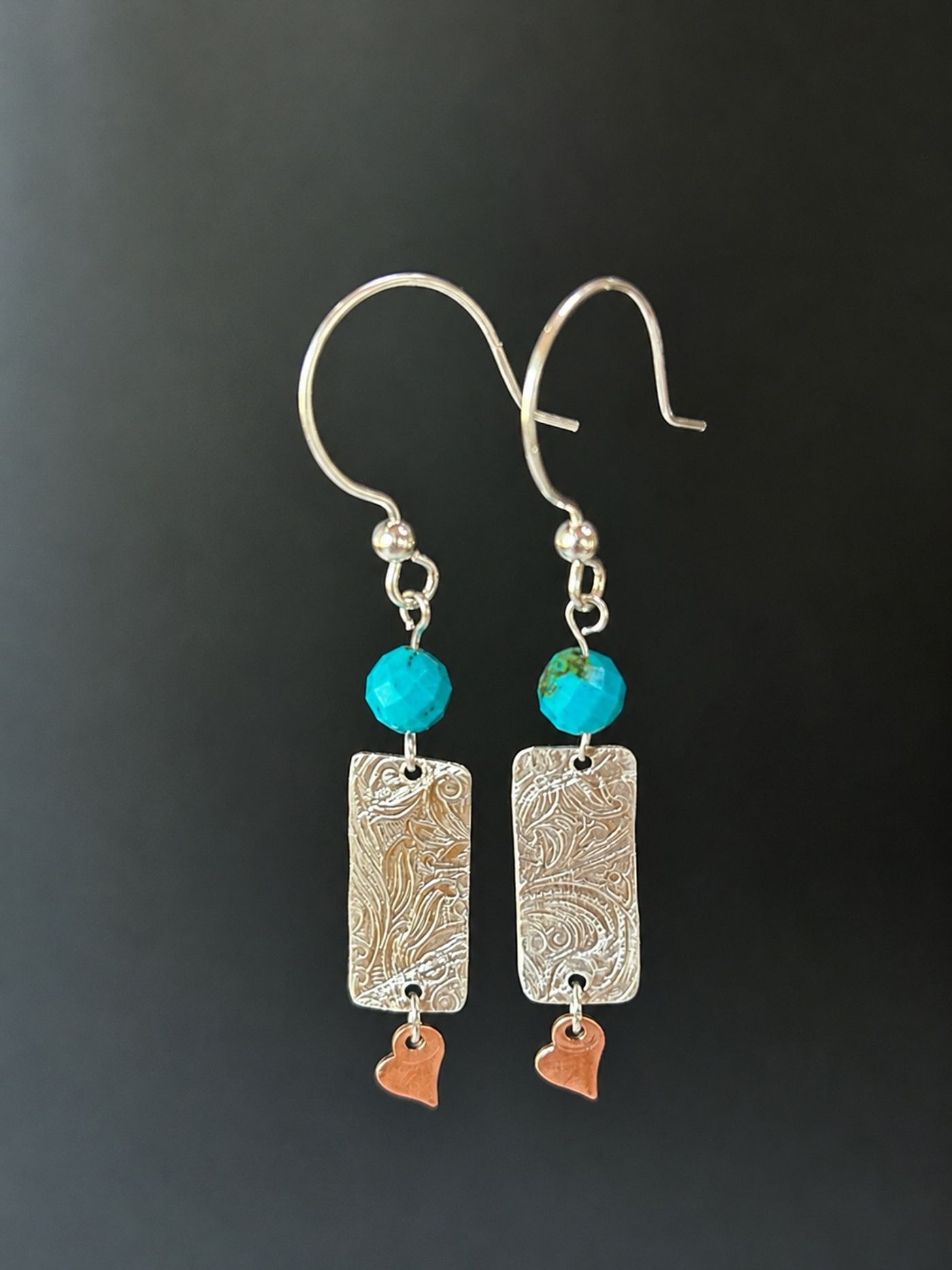 Turquoise Heart Earrings