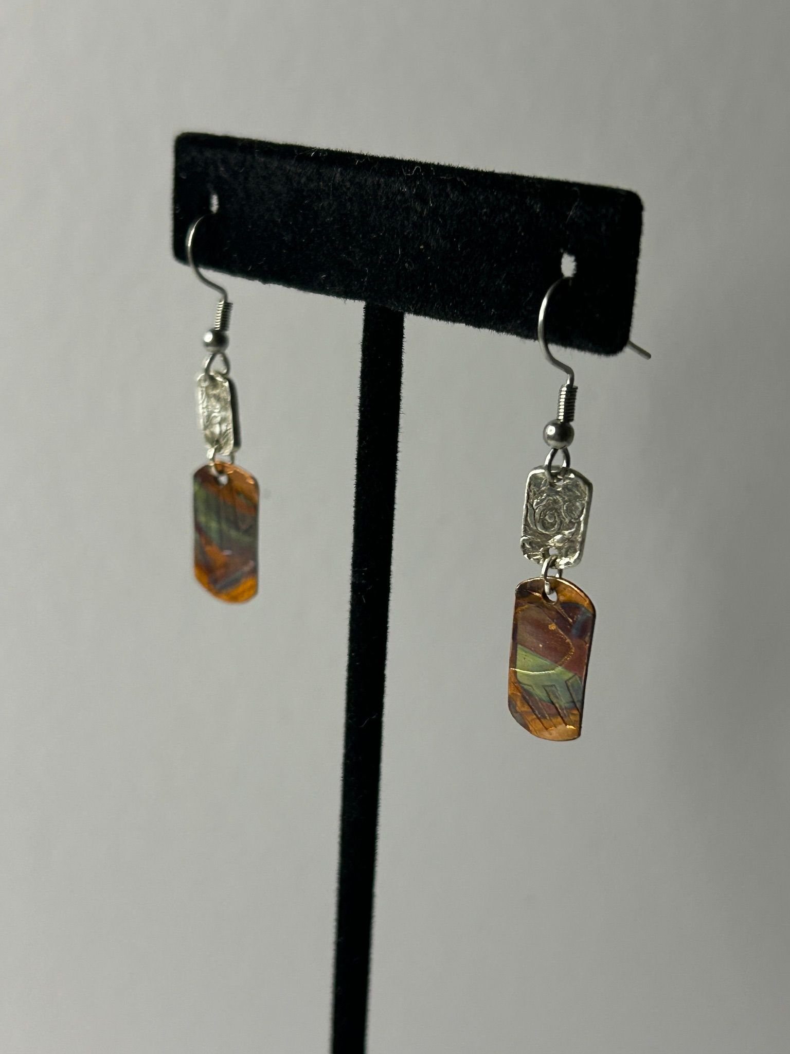 Copper Flame Earrings-view 3