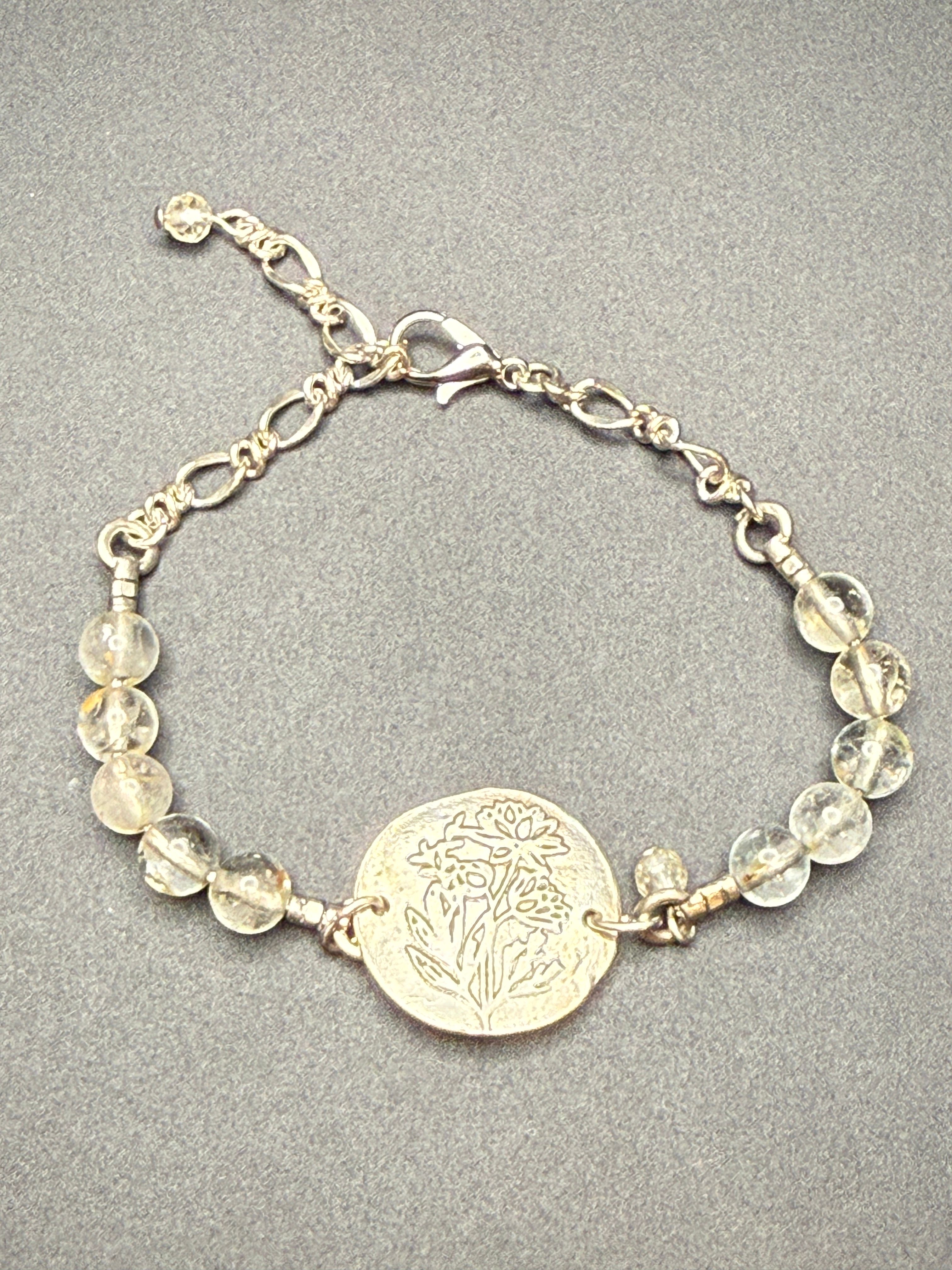 Topaz Flower Charm Bracelet — view 3
