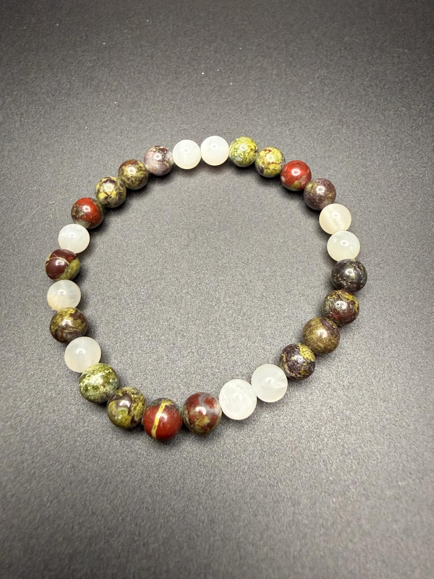 Moonstone,  Jasper, Dragon Blood Bracelet