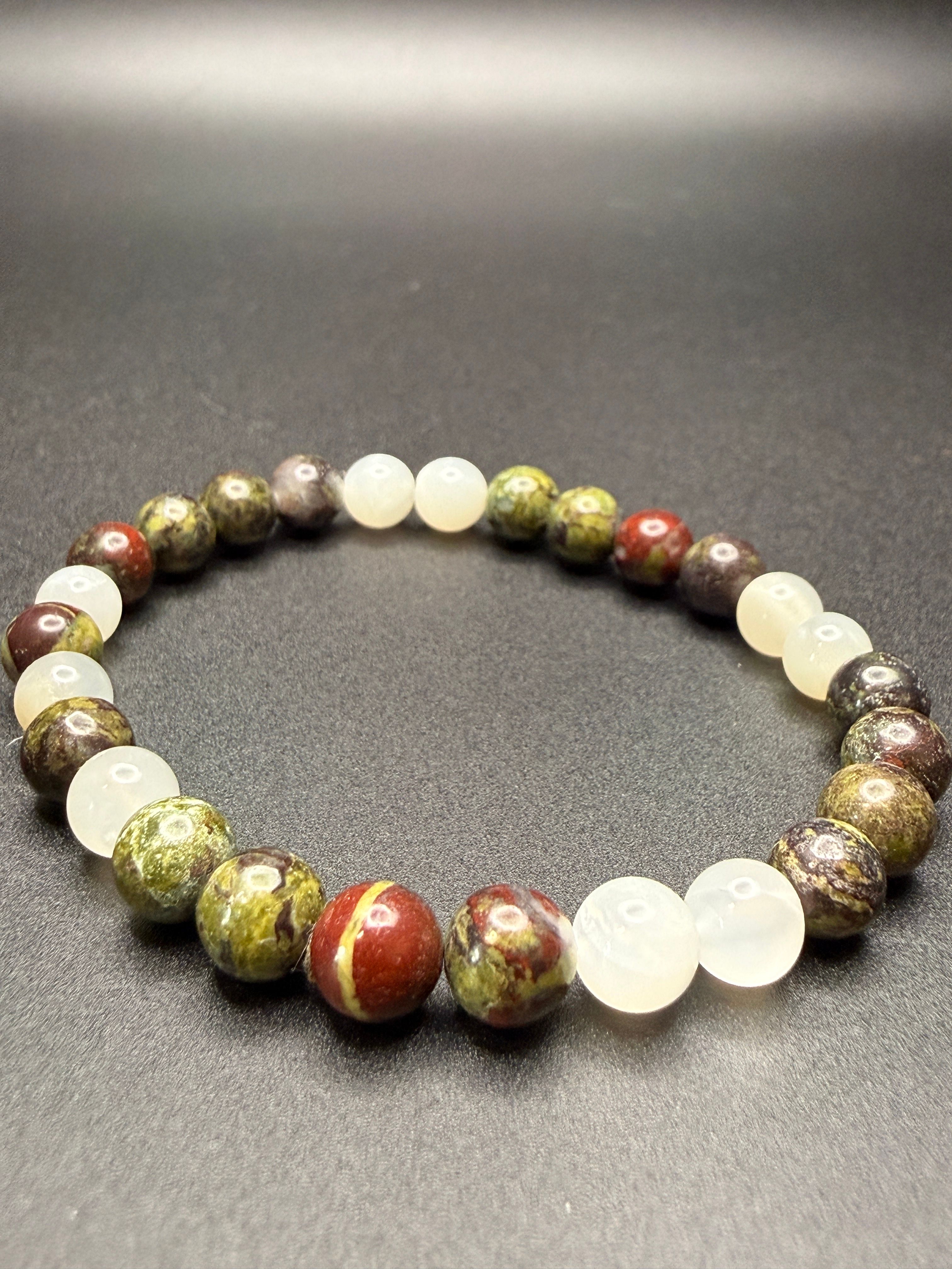 Moonstone, Jasper, Dragon Blood Bracelet — view 2