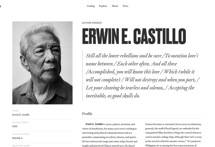 author page screenshot