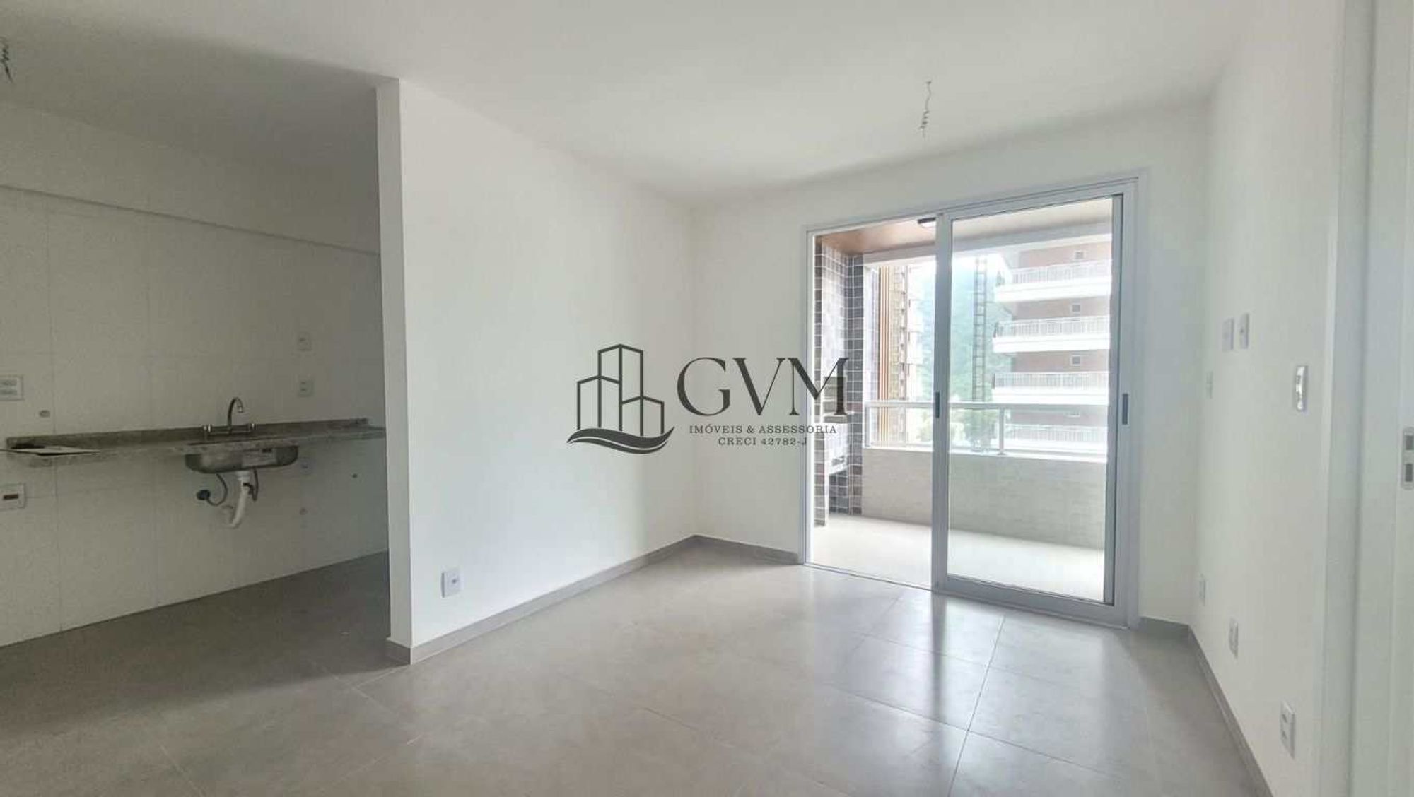 Interior do imóvel Apartamento com 1 quarto sendo suíte - Canto do Forte - Praia Grande/SP