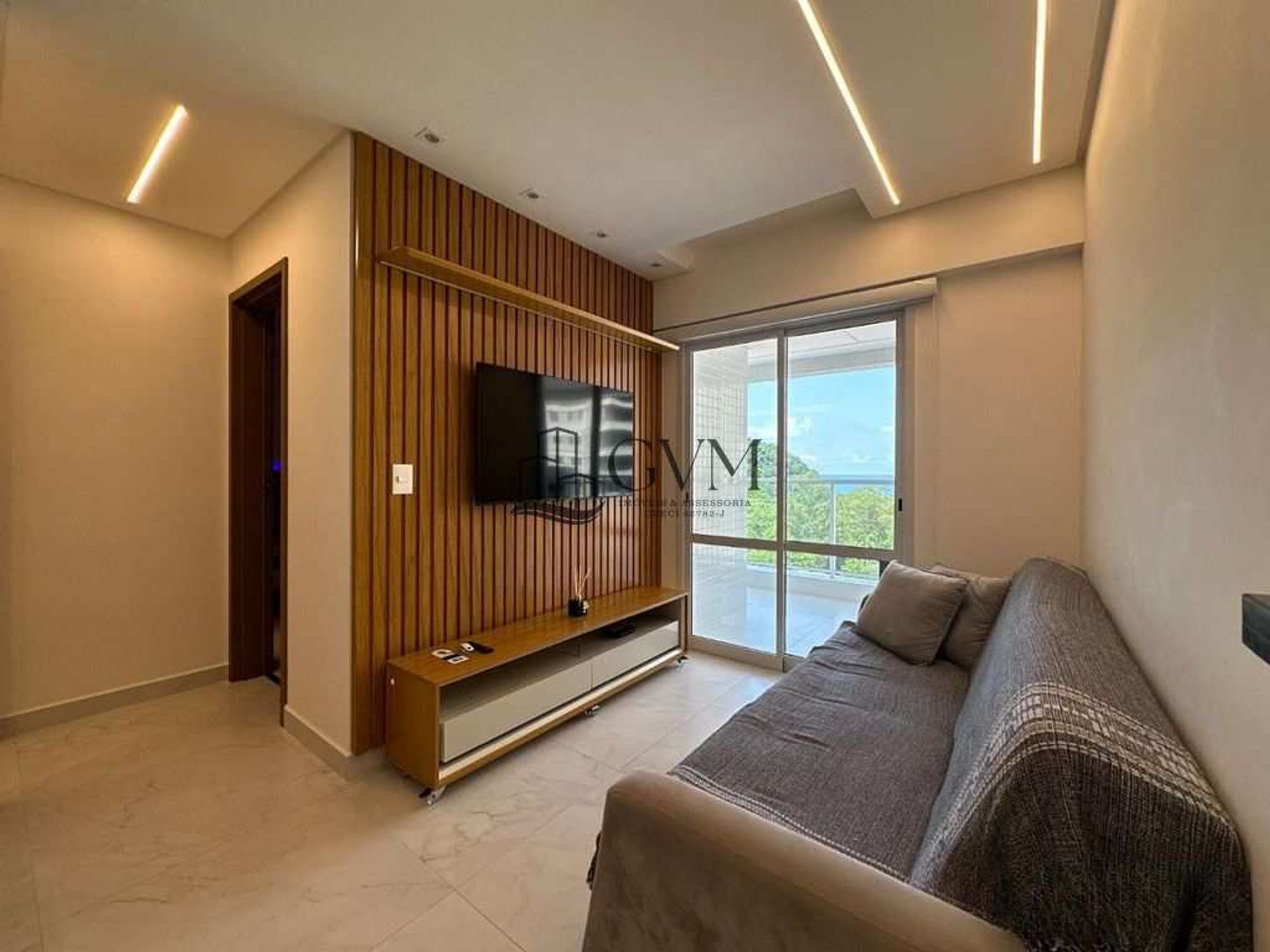 Interior do imóvel Apartamento com 1 quarto, mobiliado, á venda no Canto do Forte em Praia Grande