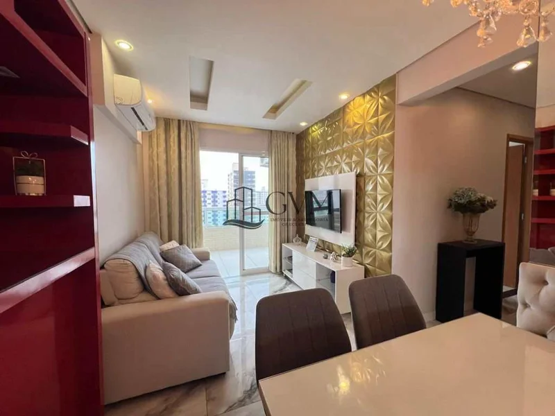 Interior do imóvel Apartamento mobiliado com 2 quartos á venda na Guilhermina em Praia Grande
