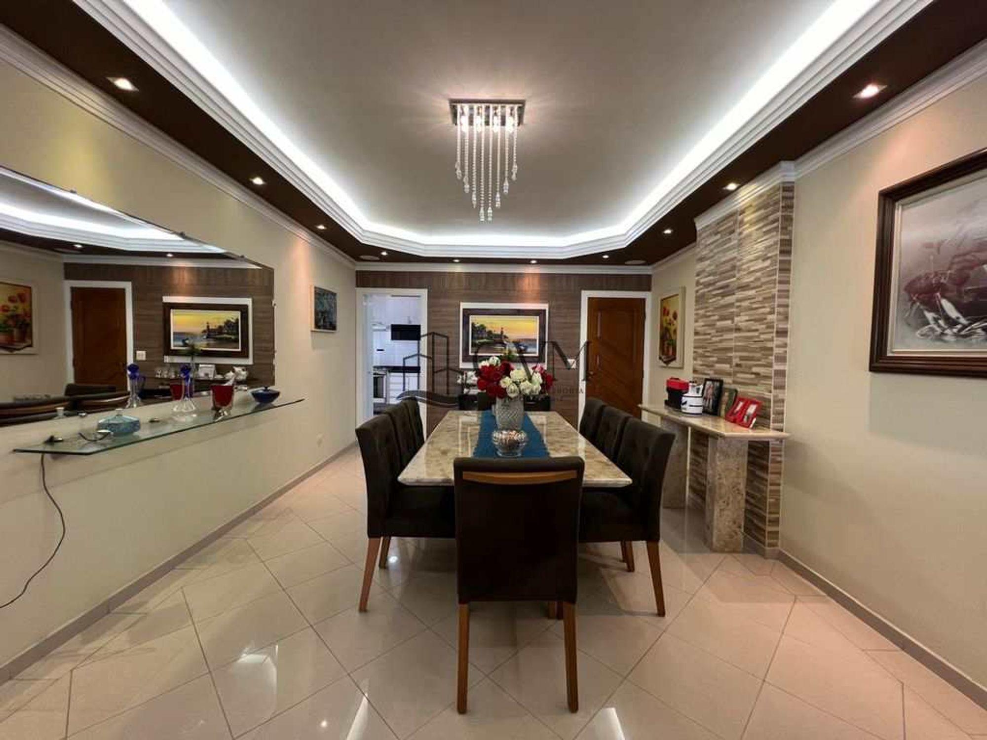 Interior do imóvel Apartamento com 3 quartos, Guilhermina, Praia Grande