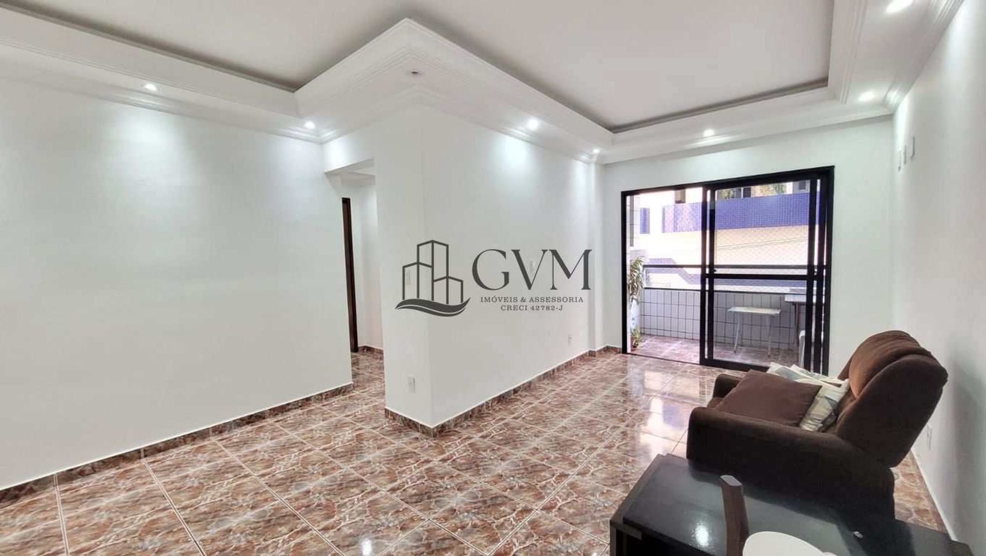 Interior do imóvel Apartamento com 2 quartos sendo uma suíte - Canto do Forte - Praia Grande/SP