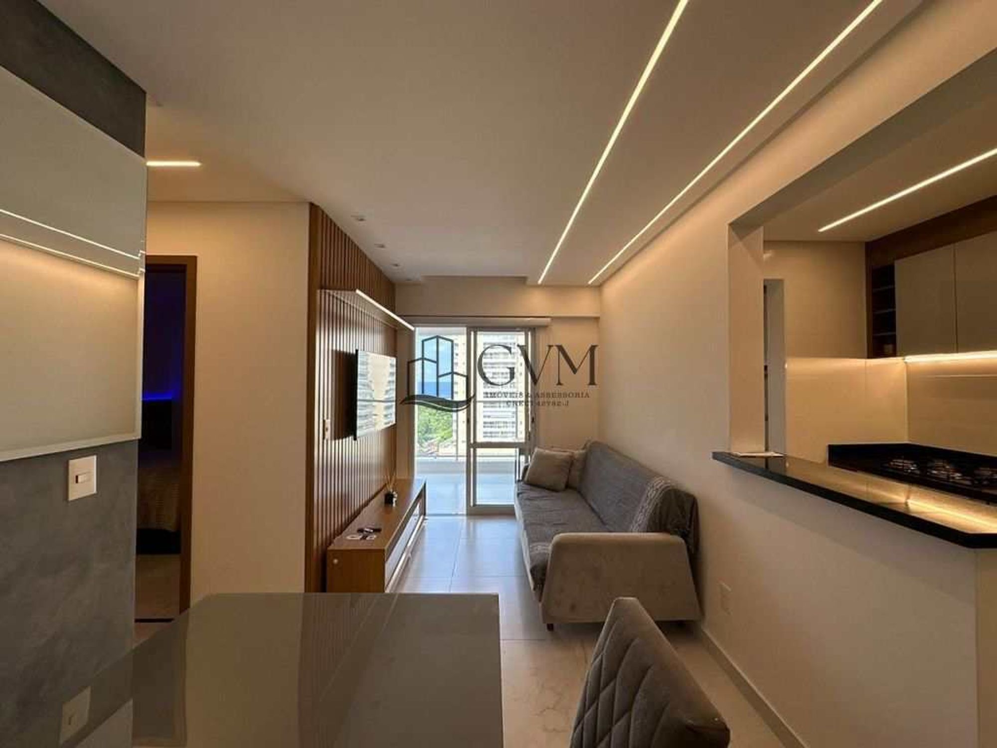 Ambiente do imóvel Apartamento com 1 quarto, mobiliado, á venda no Canto do Forte em Praia Grande