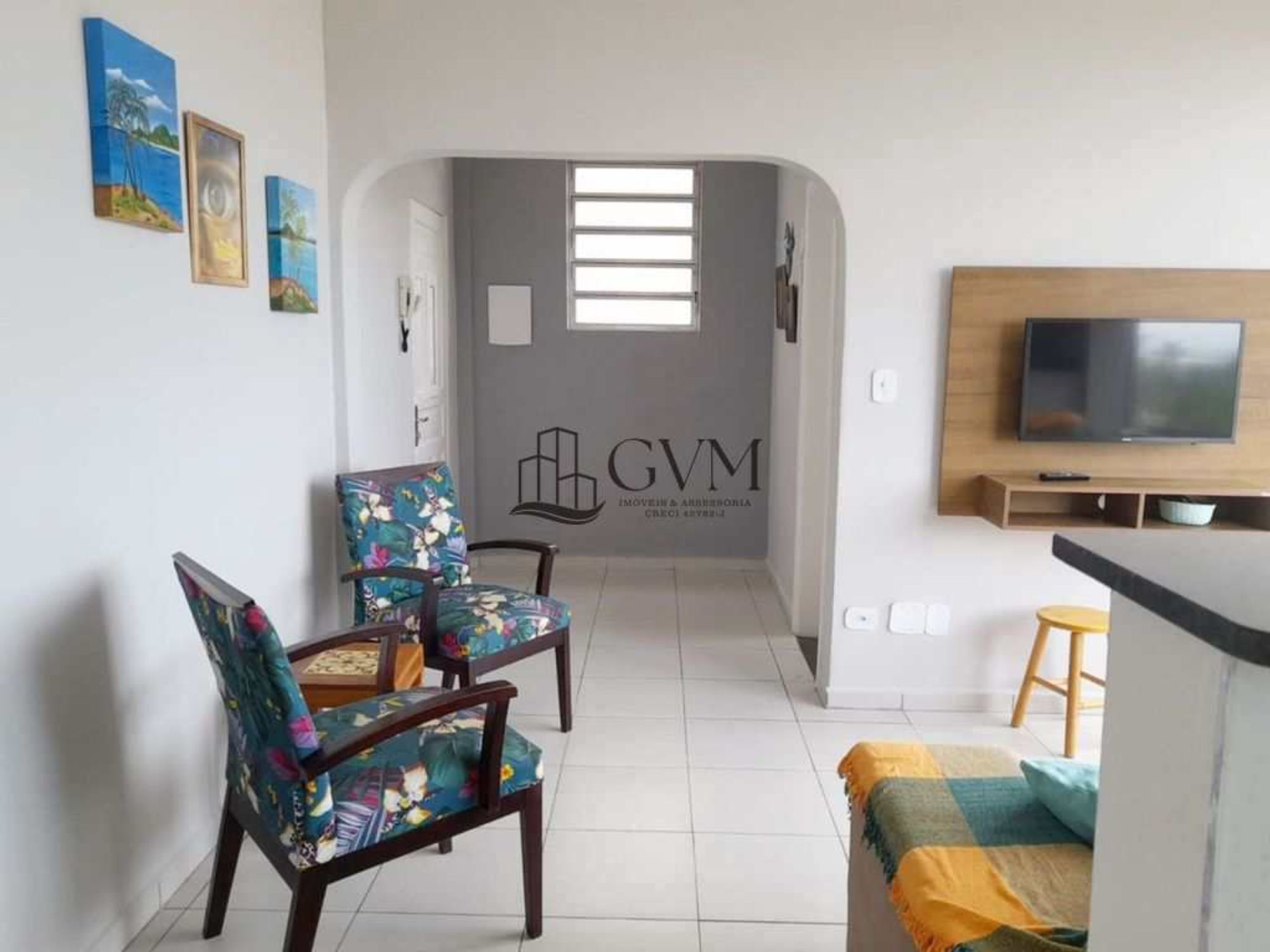 Interior do imóvel Apartamento no Canto do Forte em Praia Grande, SP.