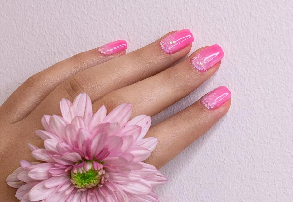 Ombre naglar i rosa nyanser med perfekt gradient