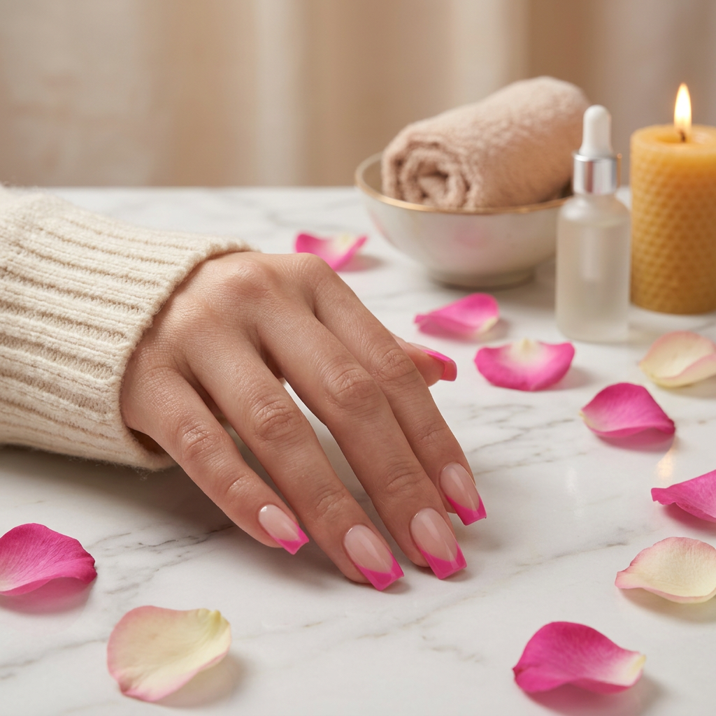 Pixie Pink press-on naglar i elegant rosa nyans