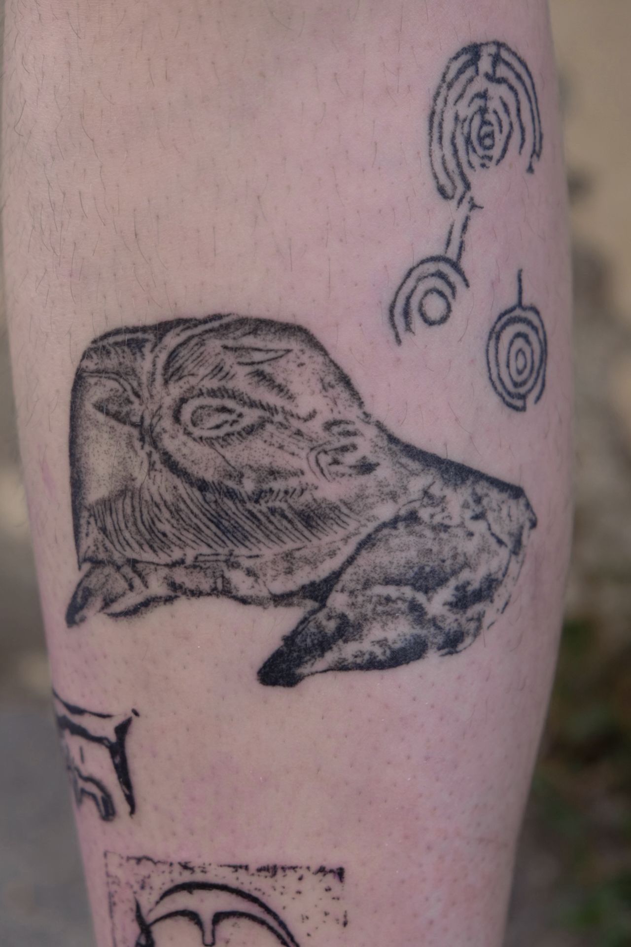 Bison, Madeleine, tattoo