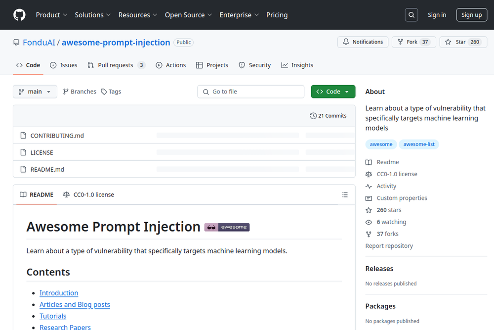 image of awesome-prompt-injection