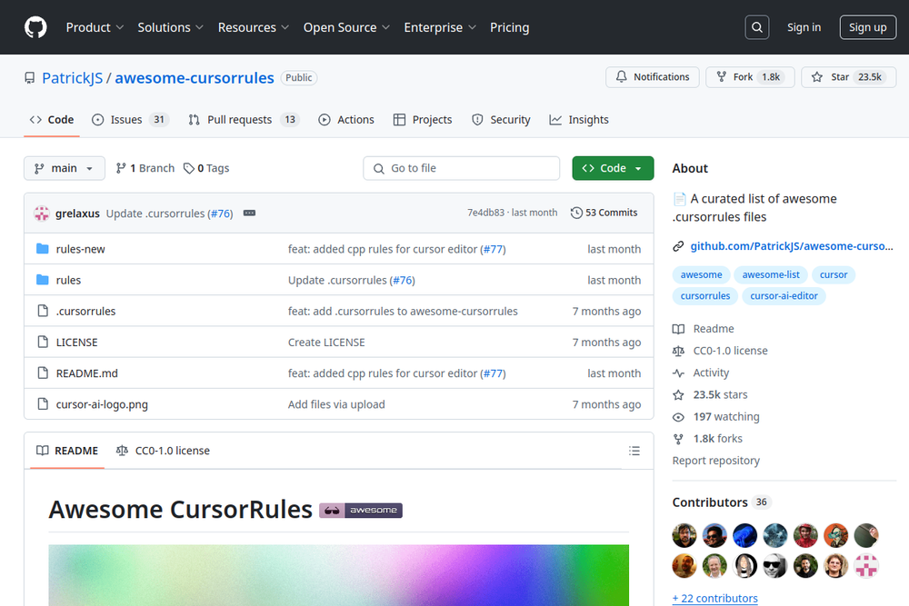 image of awesome-cursorrules image of awesome-cursorrules