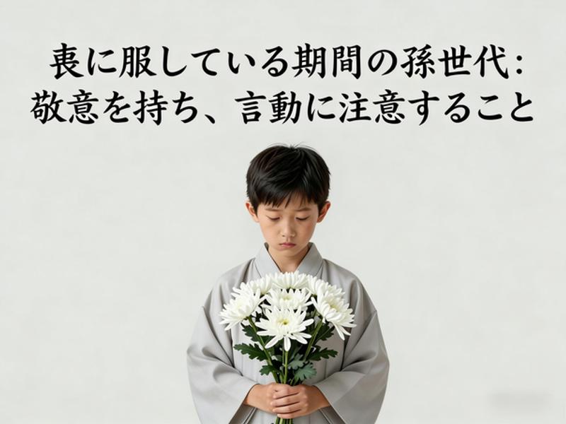 喪に服す期間中の孫の行動指針：敬意を胸に、言動に慎む。