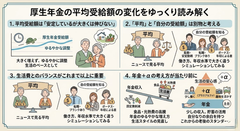 厚生年金の平均受給額の変化をゆっくり読み解く