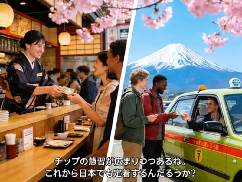 チップの慣習が広まりつつあるね。これから日本でも定着するんだろうか？