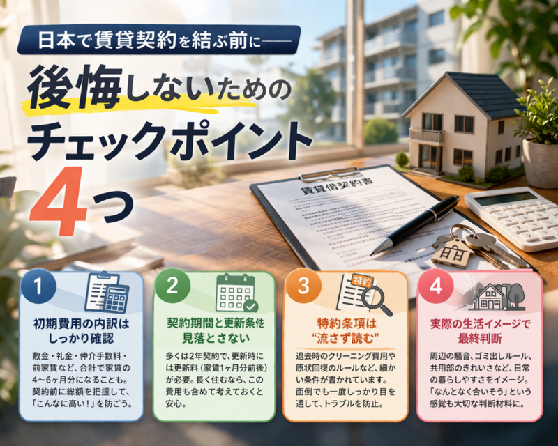 日本で賃貸契約を結ぶ前に――後悔しないためのチェックポイント4つ
