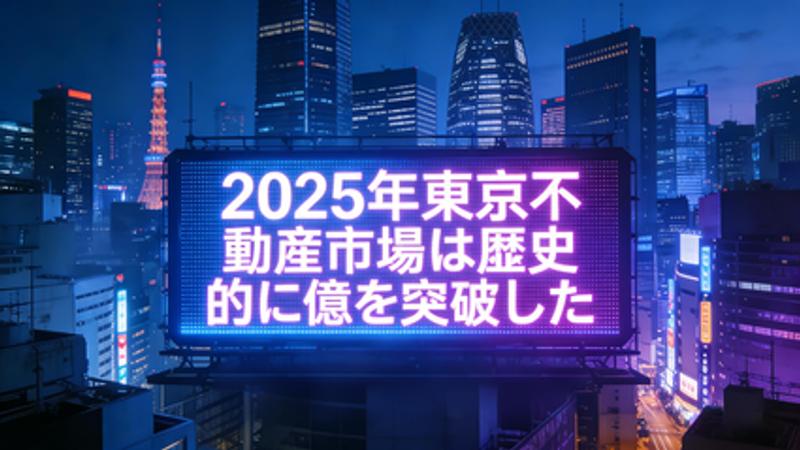 2025年、東京不動産市場は歴史的に億を突破した:暴騰した後、2026年に上昇の勢いが収束した。
