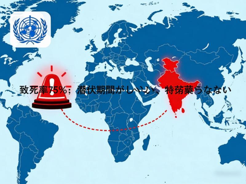 致死率は75%です！インドでヒトからヒトへの感染が拡大し、WHOの最高警報の下で世界的な警戒が呼びかけられています。