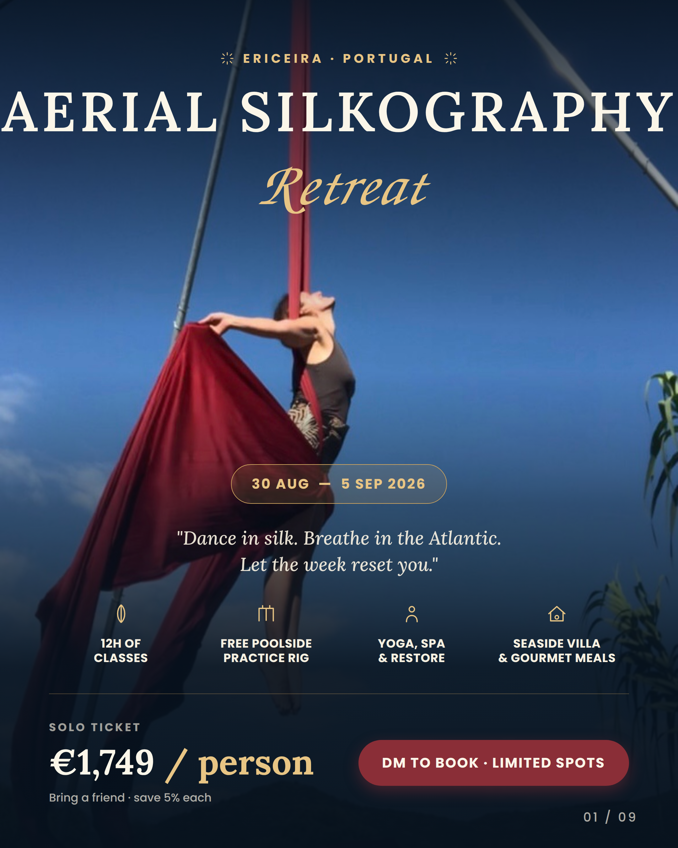 Silkography Aerial Silks retreat slide 1 of 9