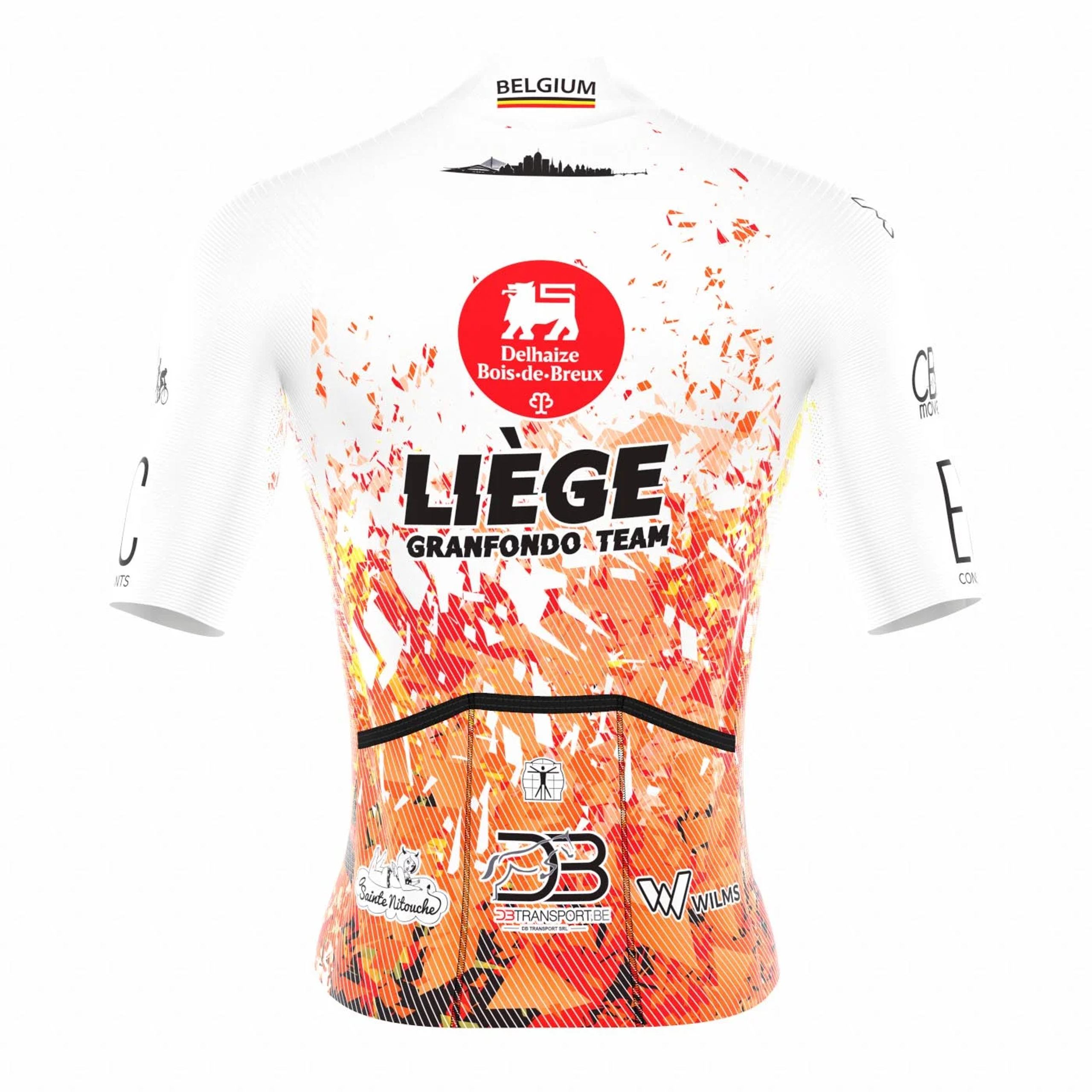 Maillot 2027 du Liège GranFondo Team, vue de dos