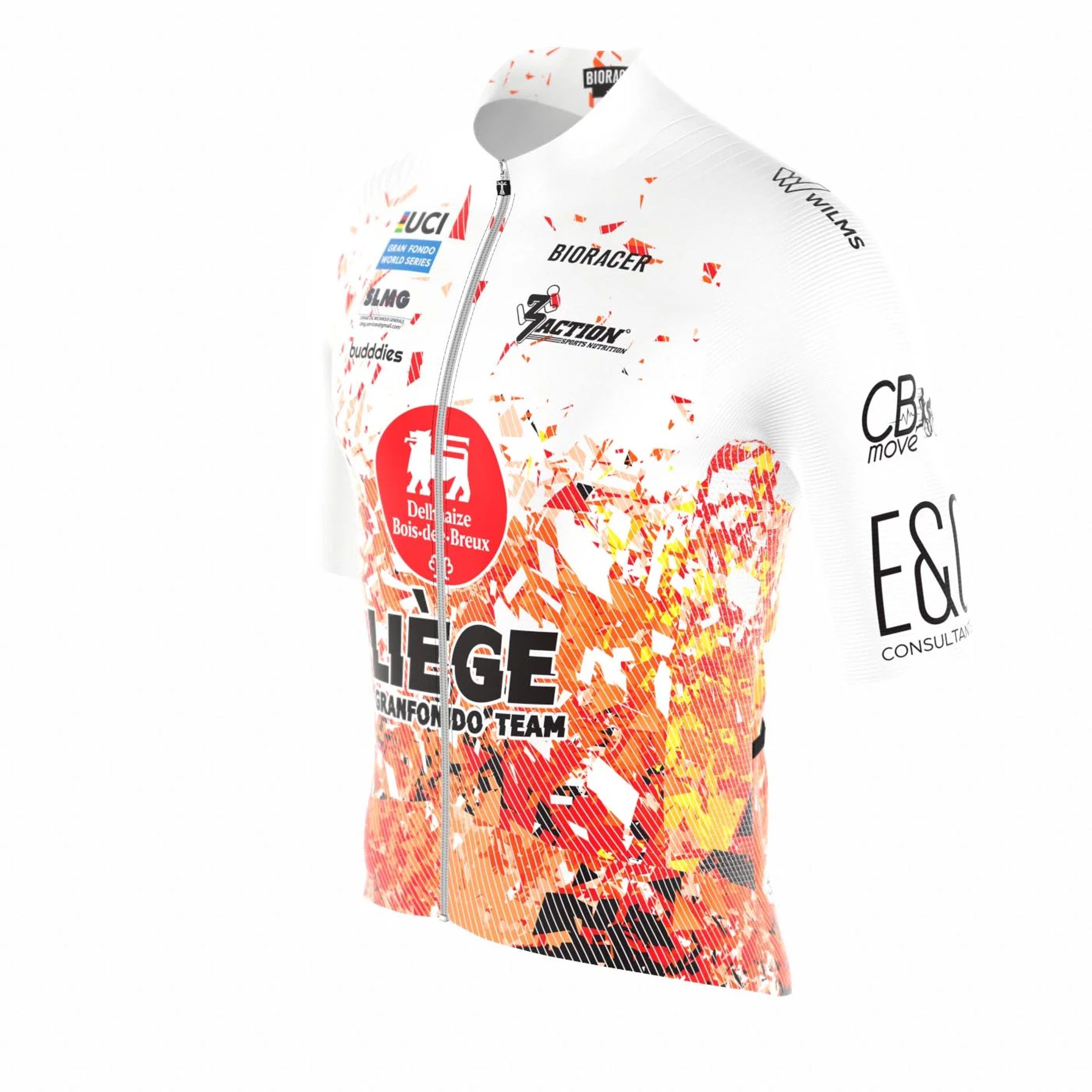 Maillot 2027 du Liège GranFondo Team, profil gauche