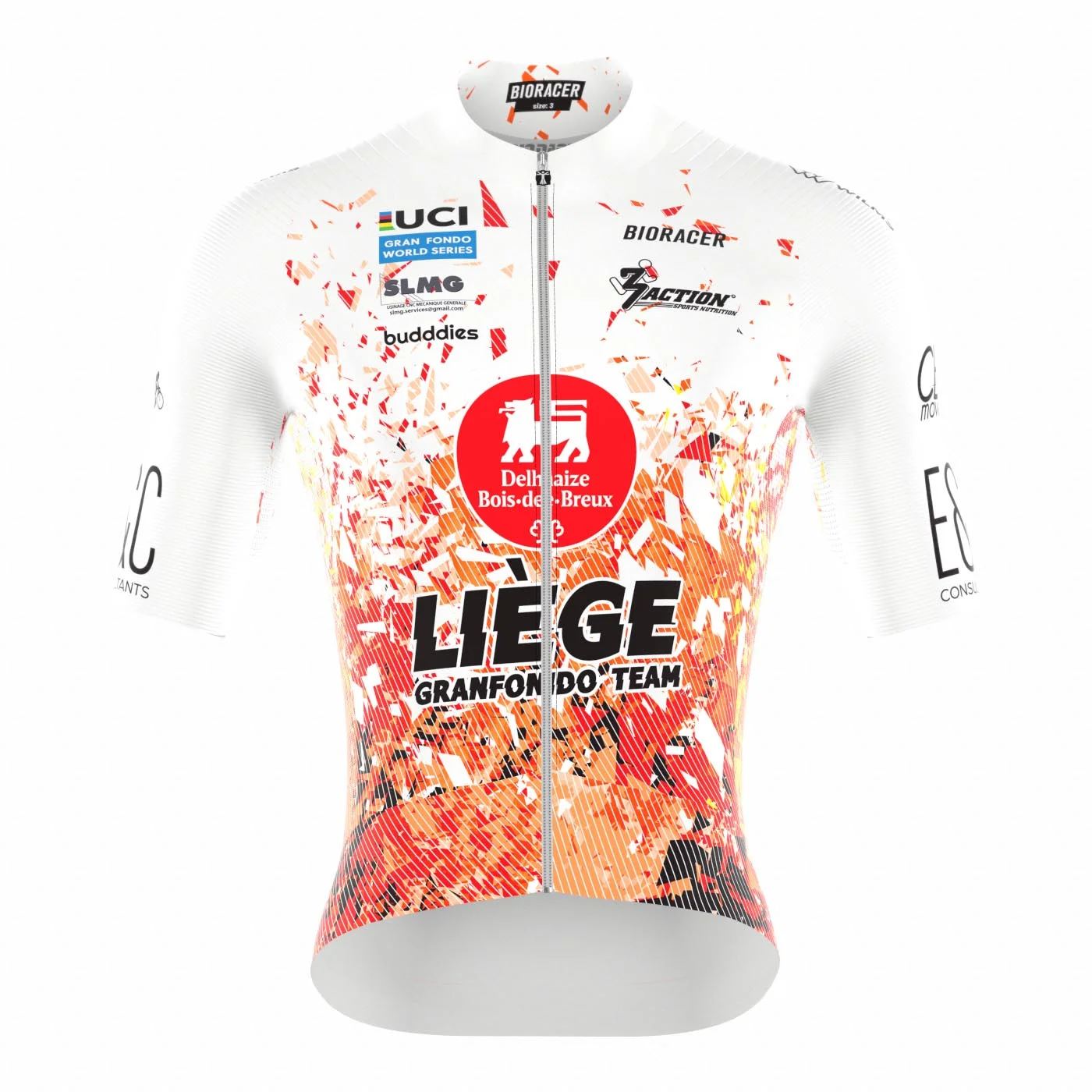 Maillot 2027 du Liège GranFondo Team, vue de face