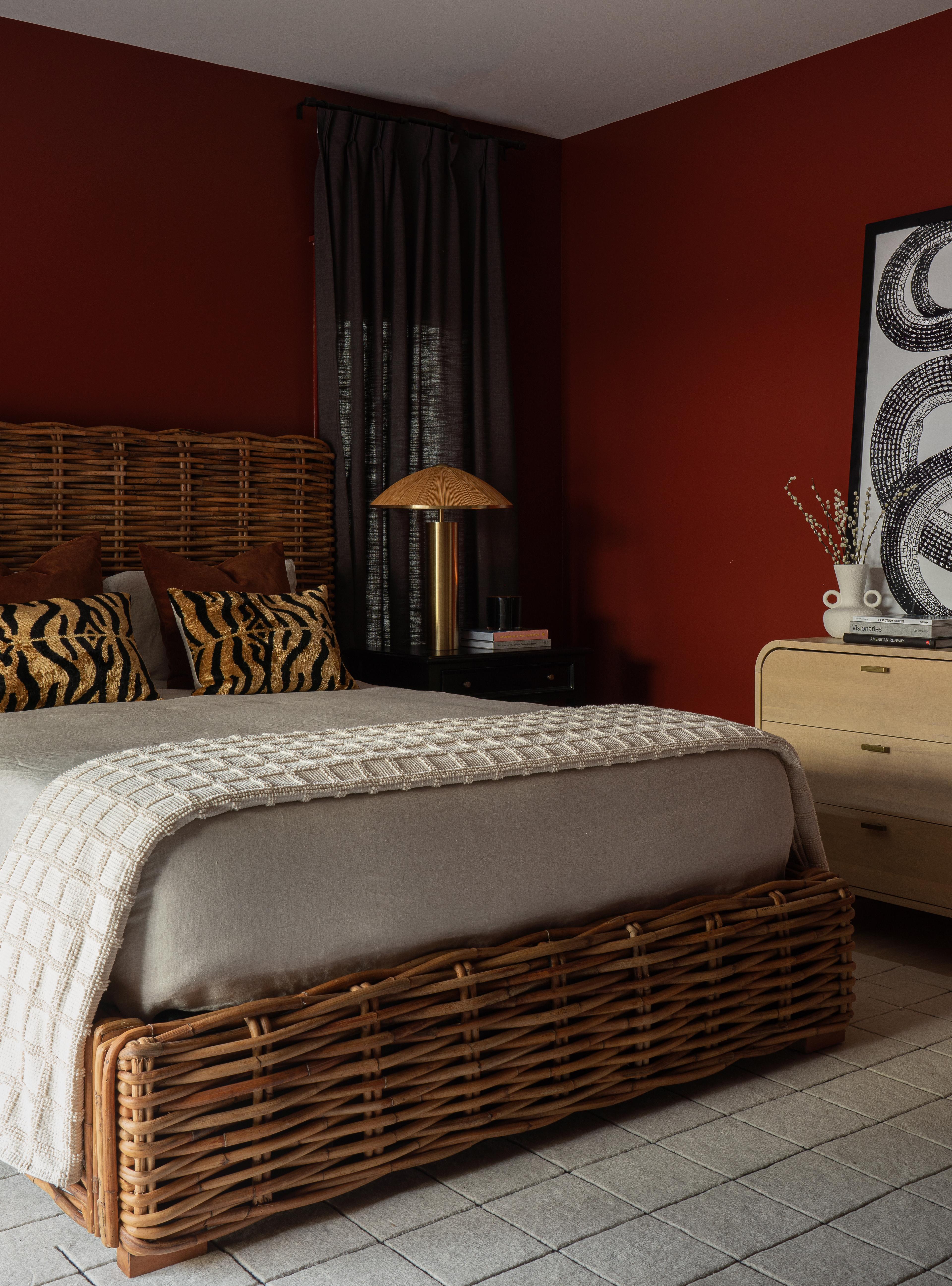 Red bedroom. 