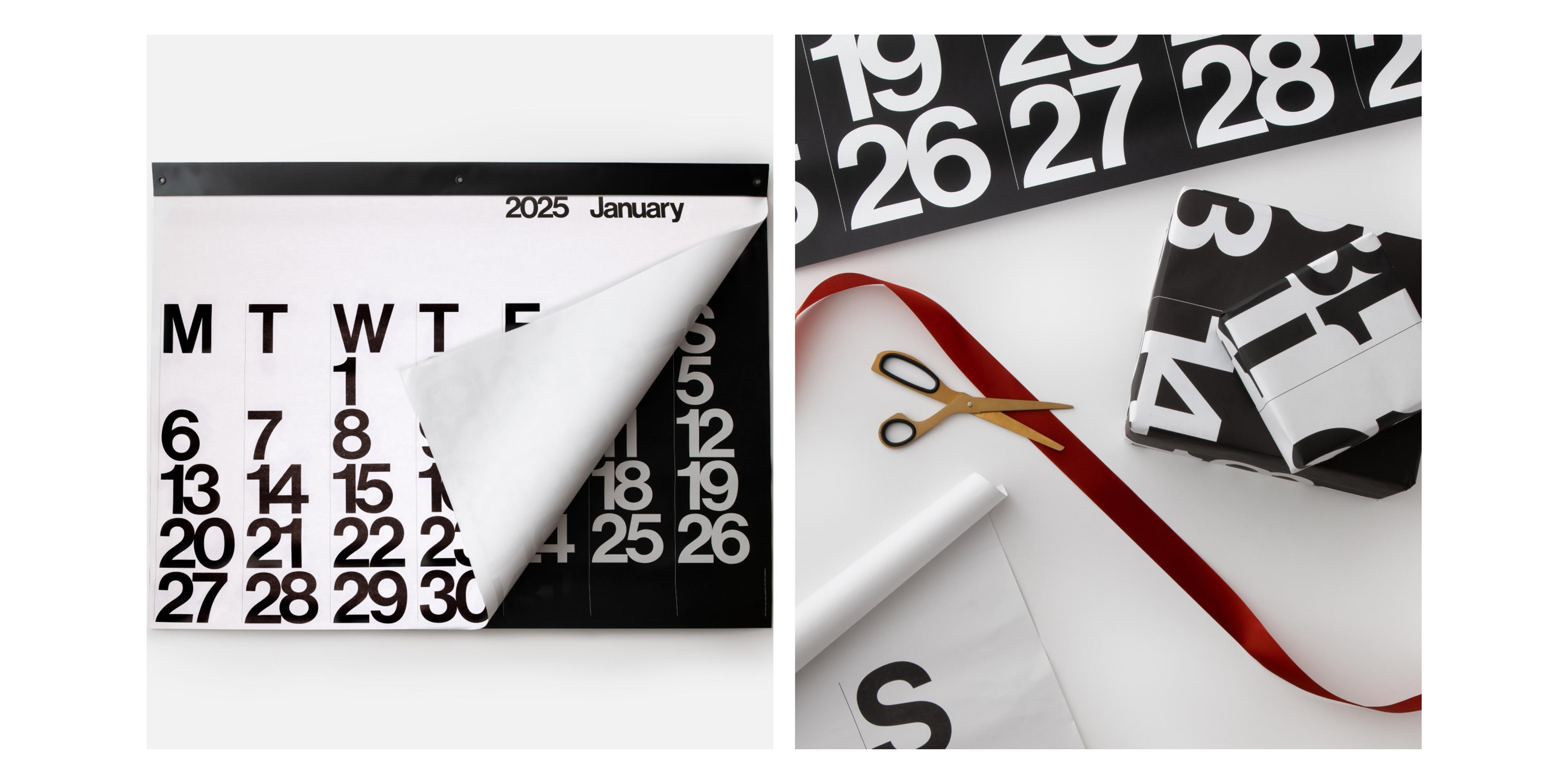 black and white calendar