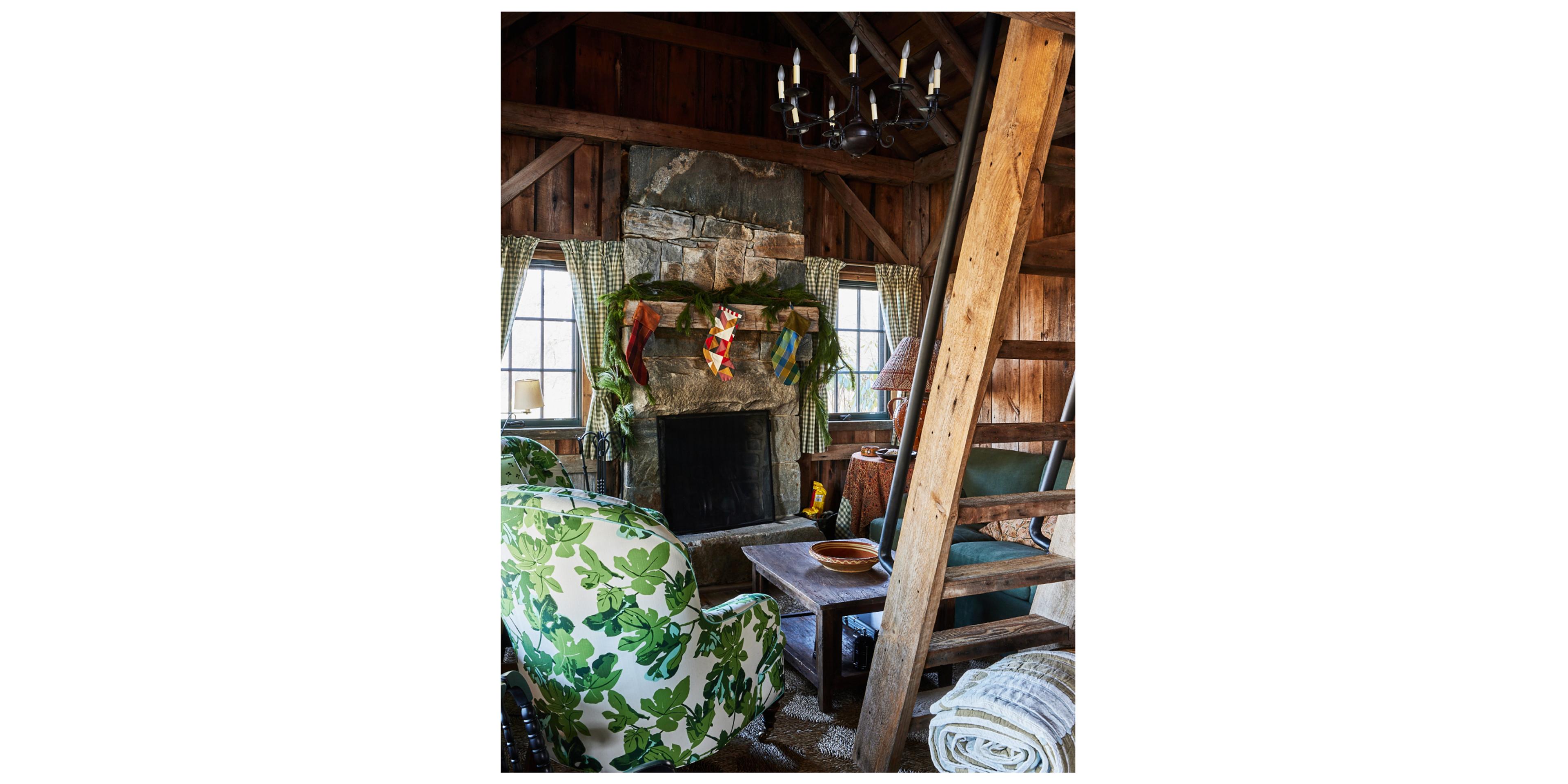 wooden cabin living room