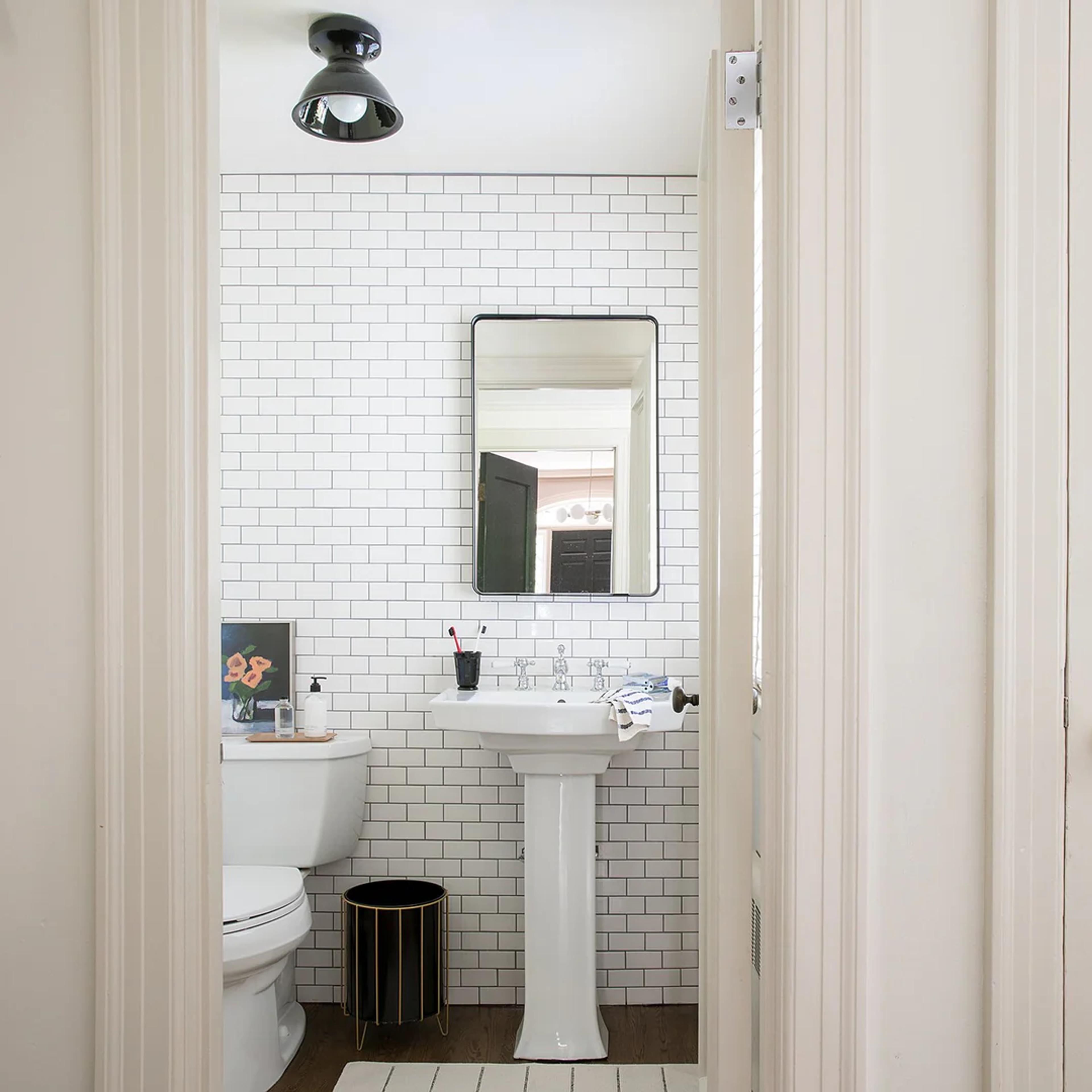 White bathroom. 